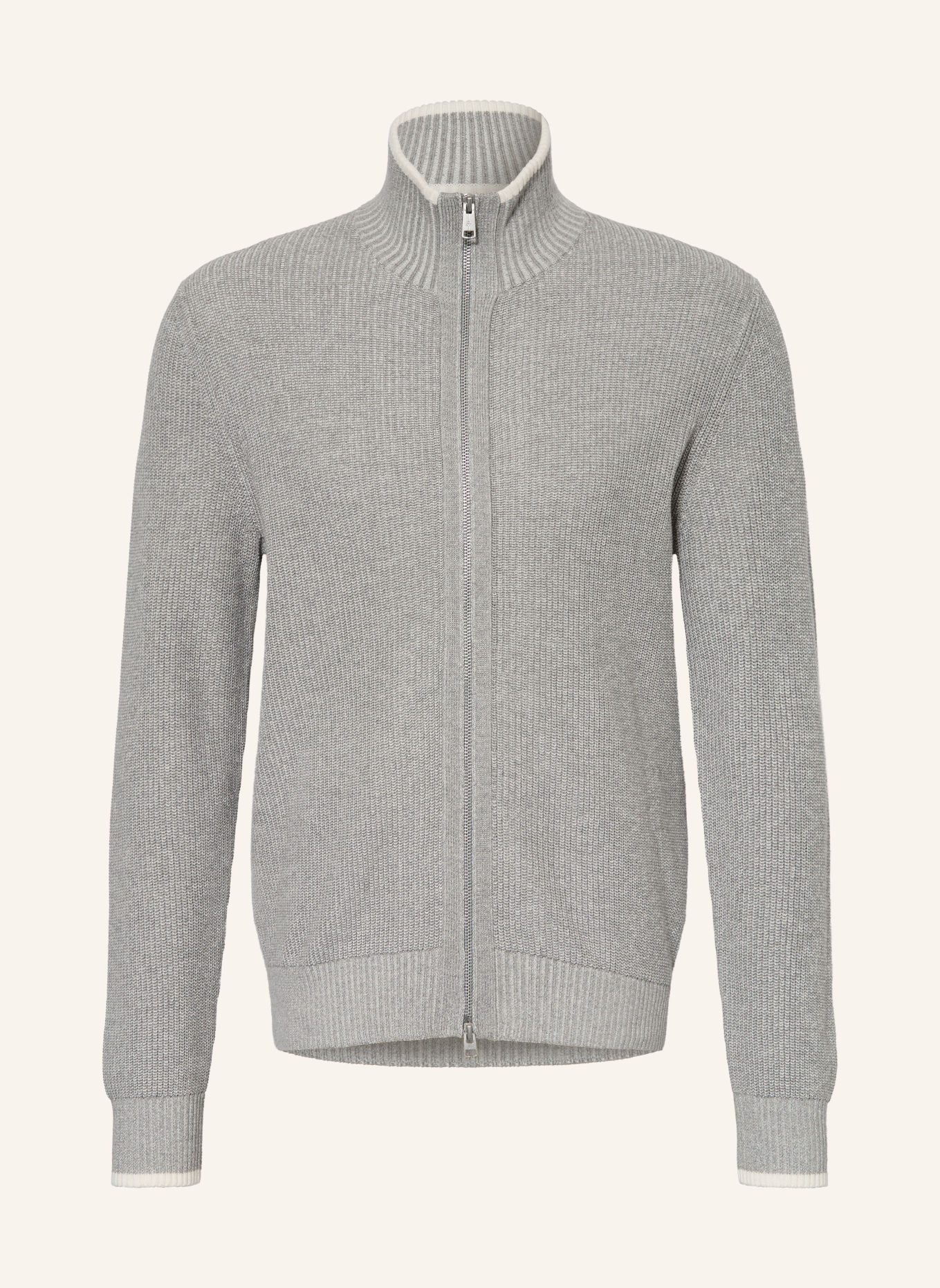 Marc O'Polo Cardigan: LYSEGRÅ / HVID
