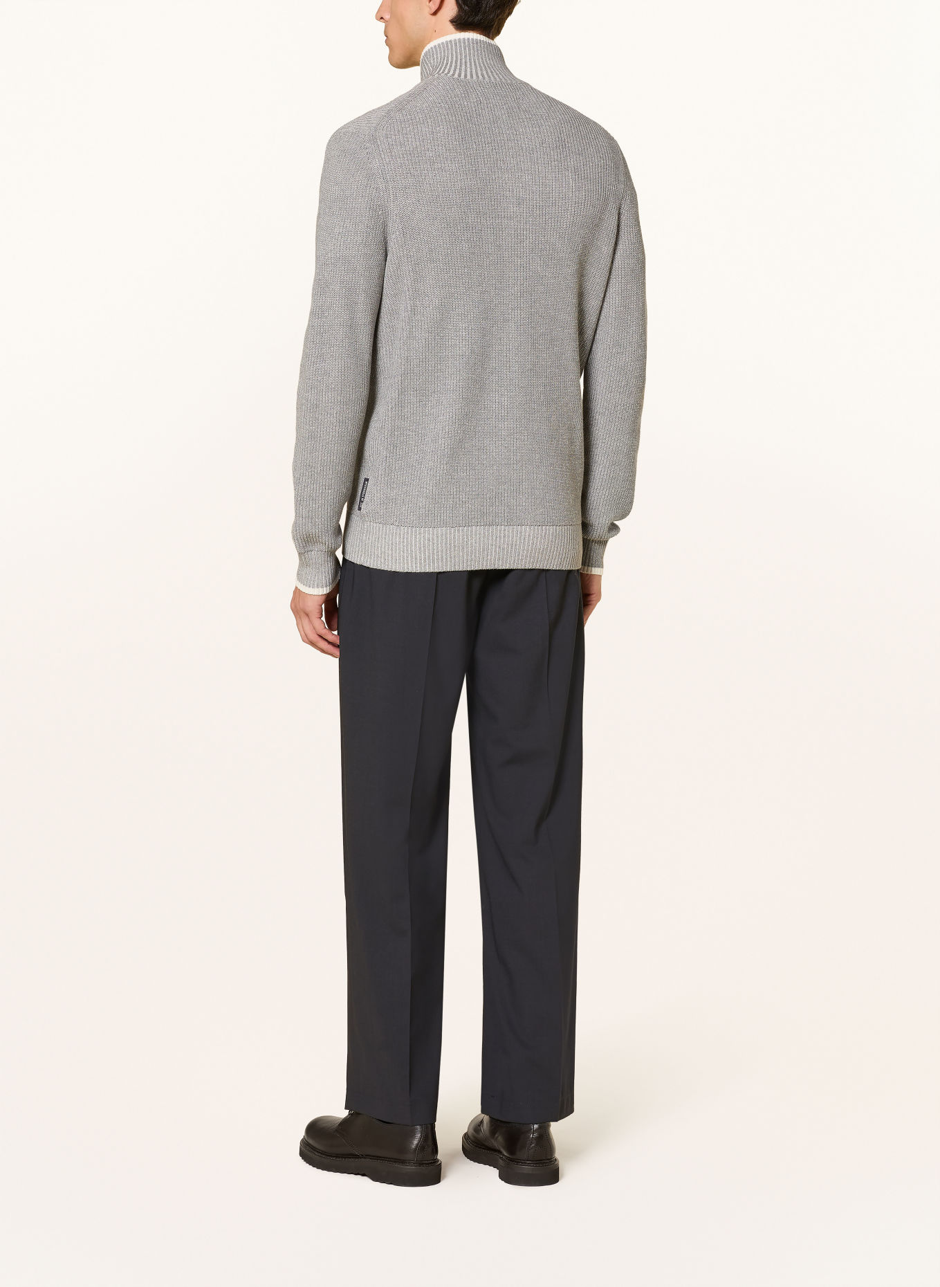 Marc O'Polo Cardigan: LYSEGRÅ / HVID