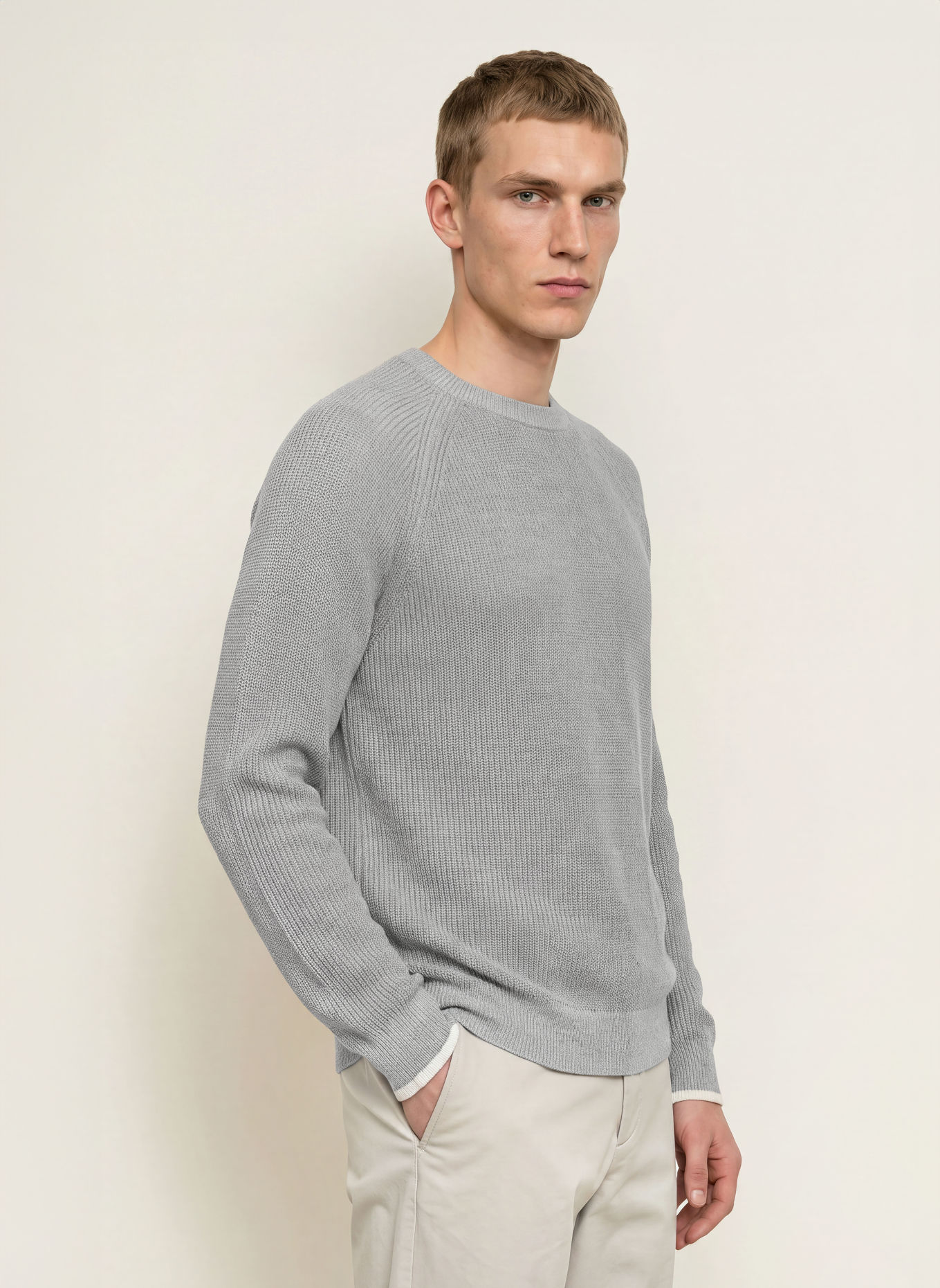 Marc O'Polo Tröja: LJUSGRÅ / VIT