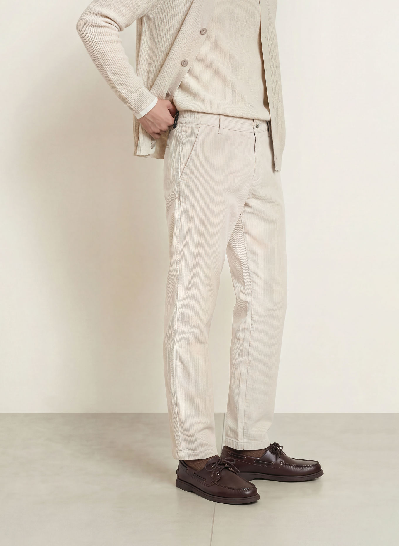 Marc O'Polo MADS JOGGER Cord Pants, Regular Fit: BEIGE