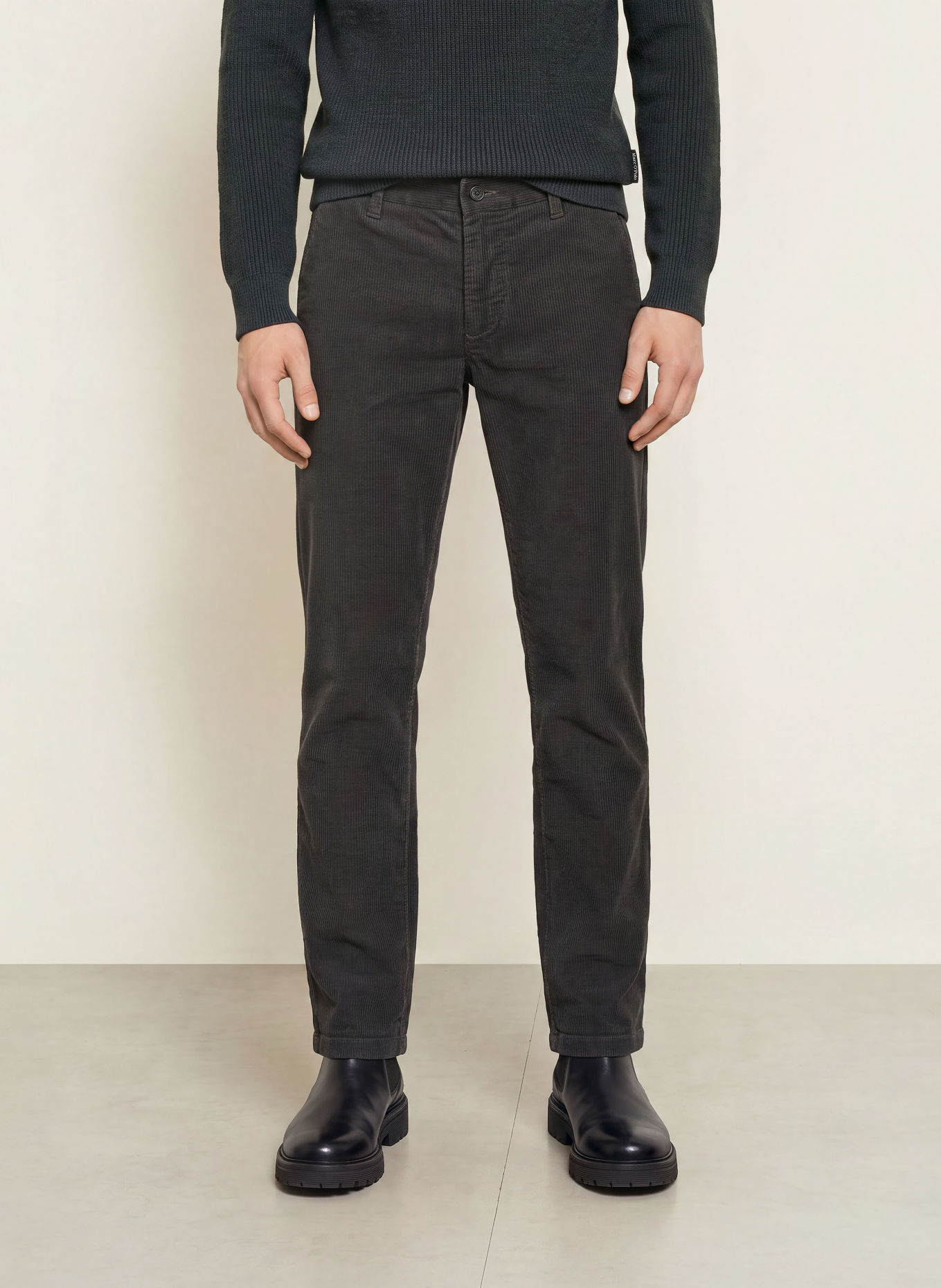 Marc O'Polo MADS JOGGER Cord Pants, Regular Fit: DARK GRAY