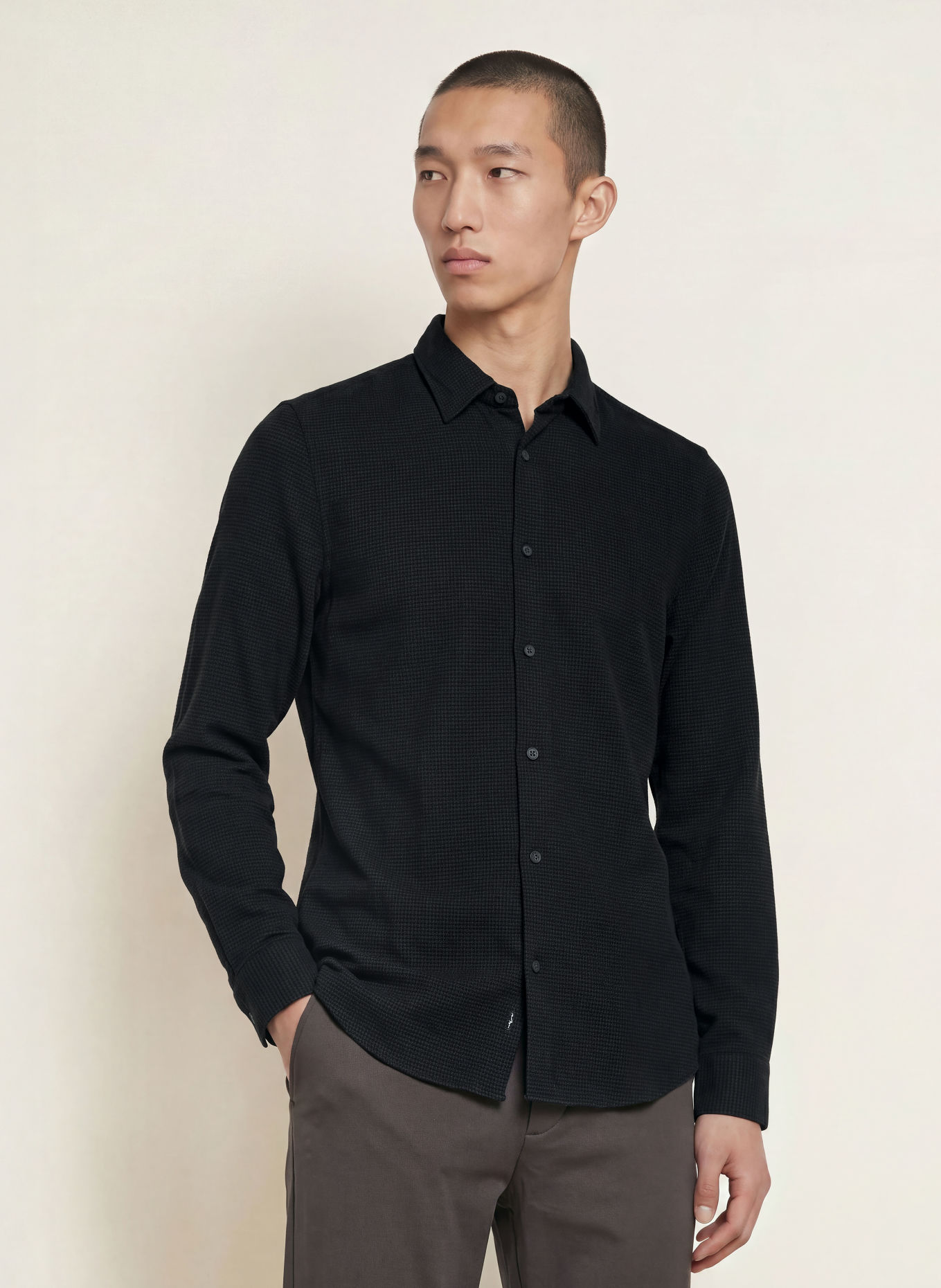 Marc O'Polo Flanellhemd Shaped Fit: SCHWARZ / BRAUN