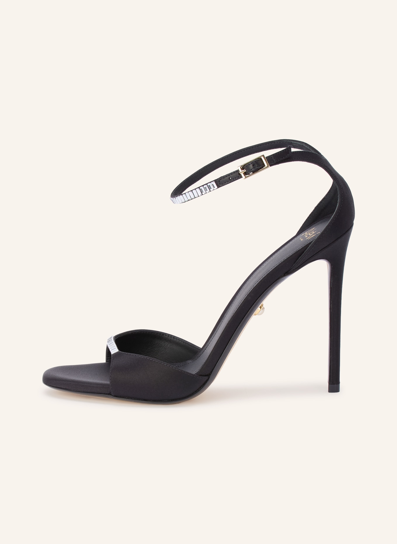 ALEVI NINEL XTAL Sandals with Rhinestones: BLACK / GOLD