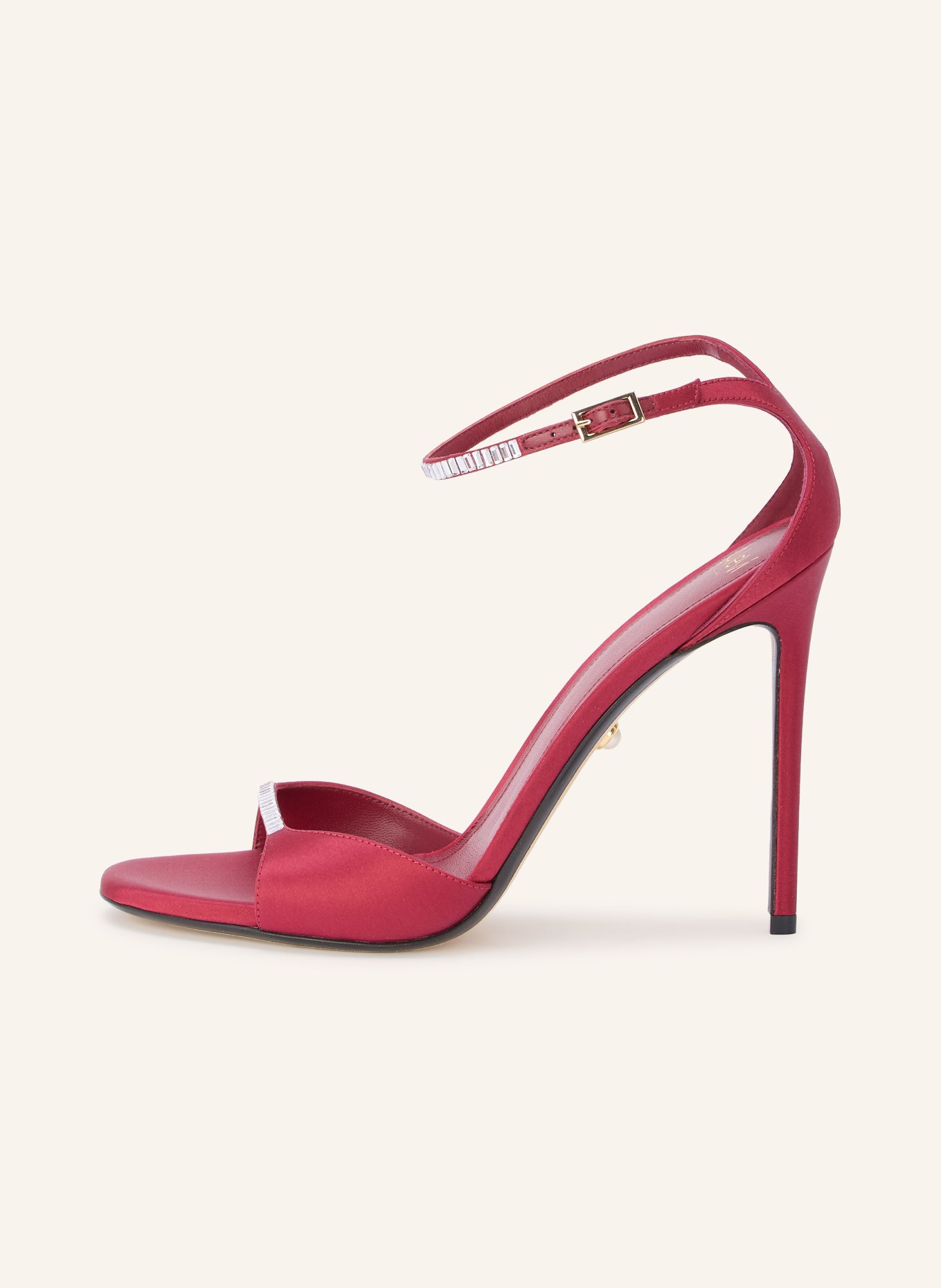 ALEVI NINEL XTAL Sandals with Rhinestones: DARK RED / GOLD