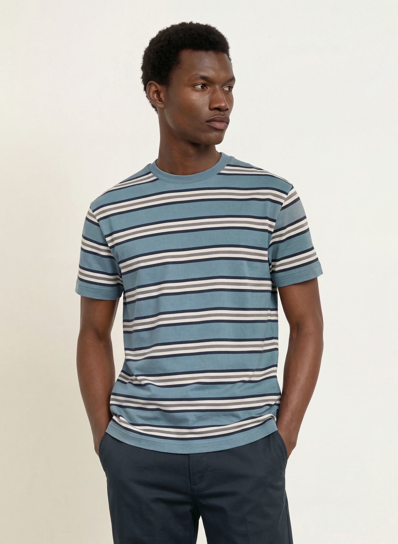 Marc O'Polo T-Shirt: BLAUGRAU / GRAU / WEISS