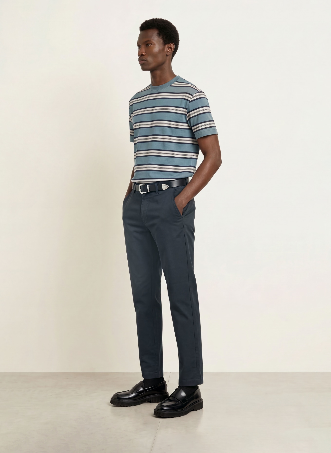 Marc O'Polo T-Shirt: BLAUGRAU / GRAU / WEISS