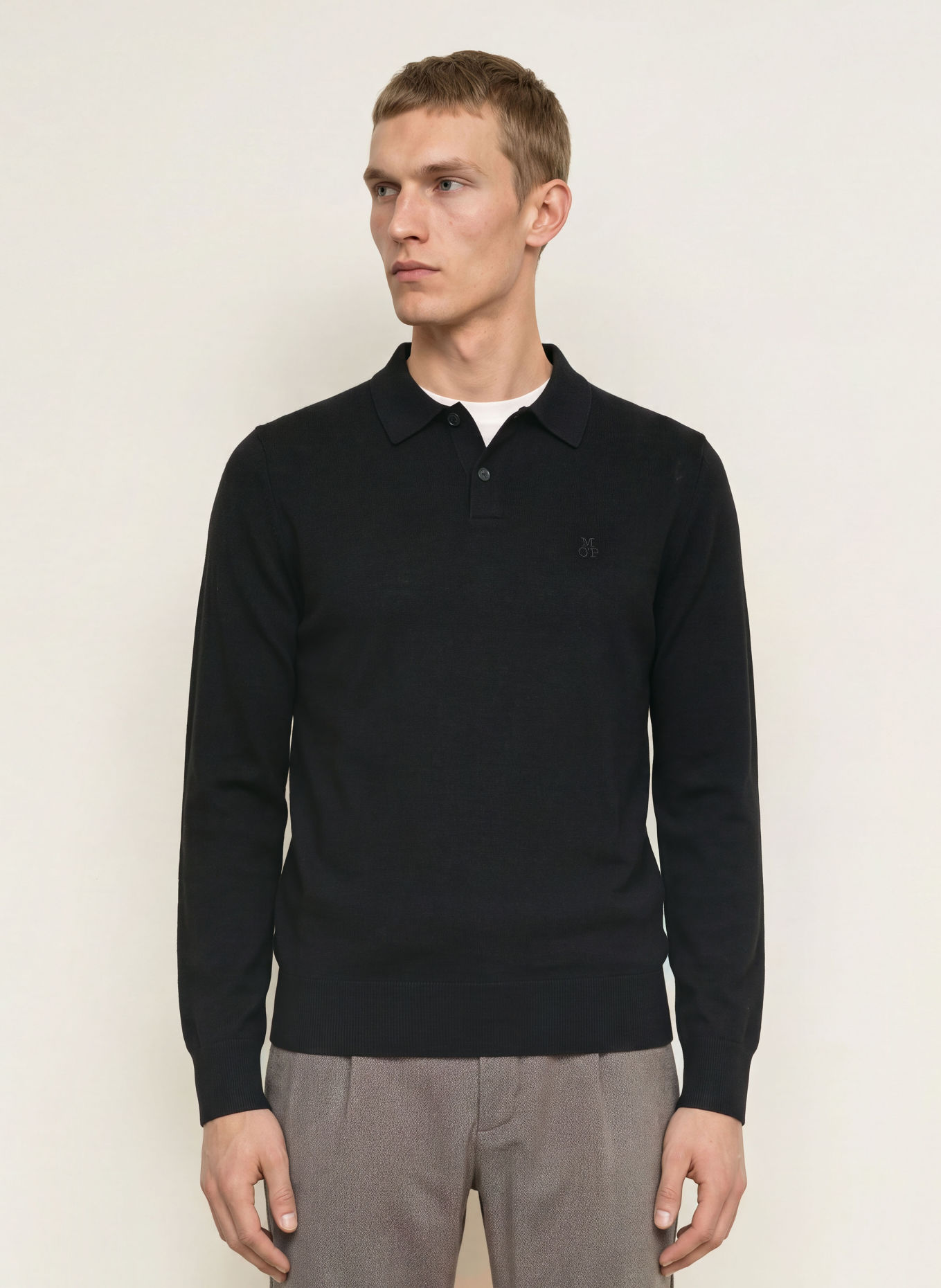 Marc O'Polo Knit polo shirt: BLACK