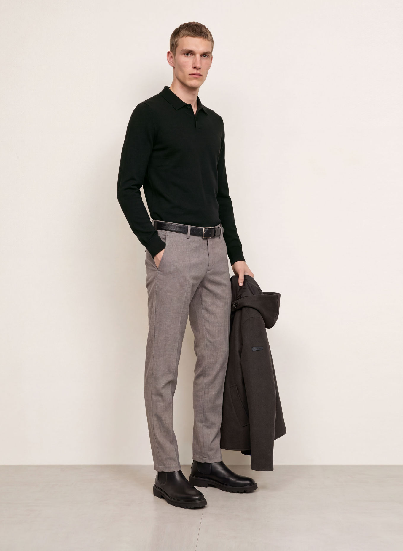 Marc O'Polo Knit polo shirt: BLACK