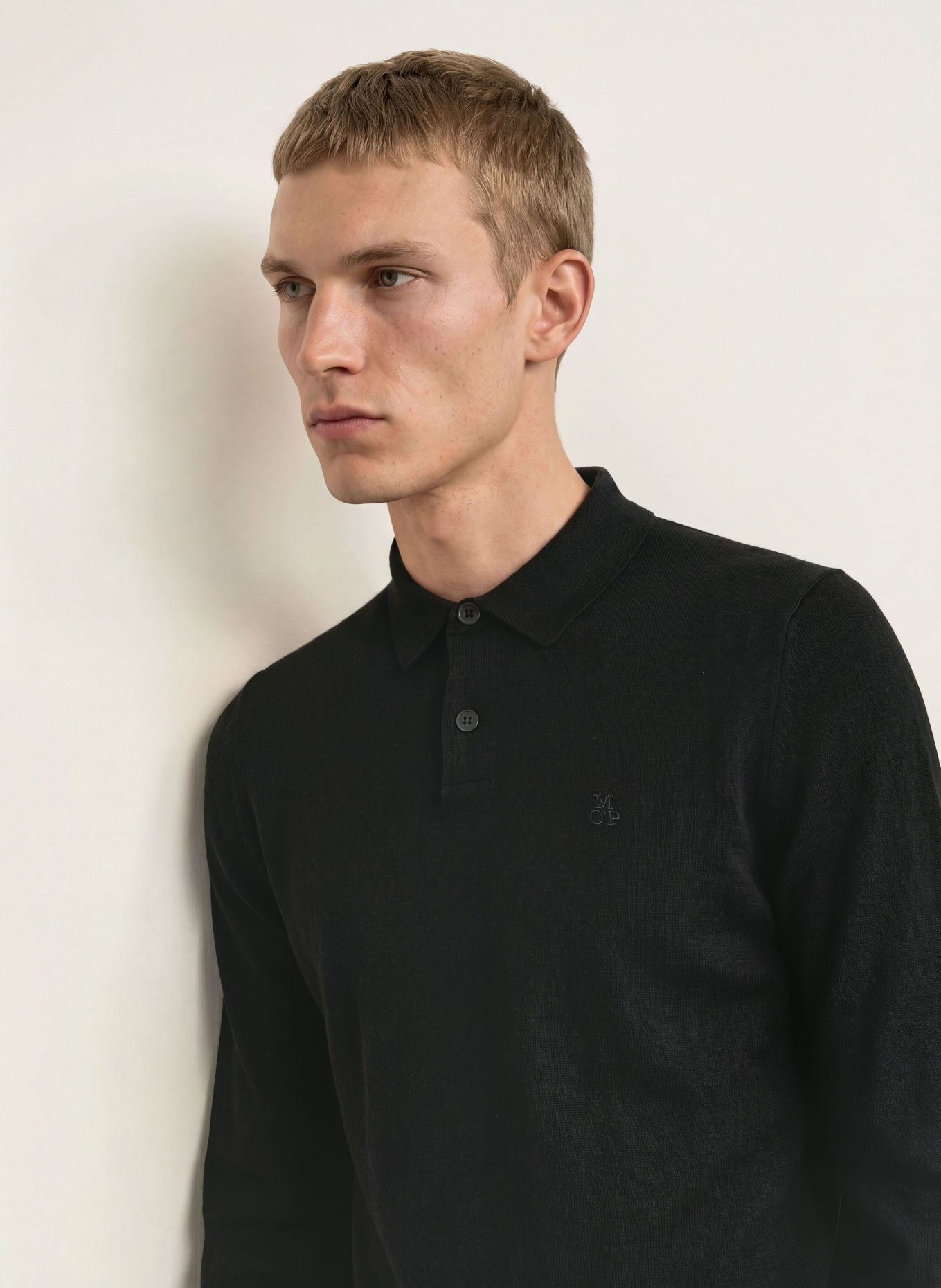 Marc O'Polo Knit polo shirt: BLACK