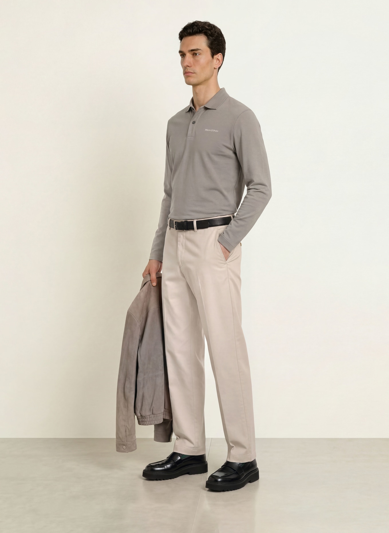 Marc O'Polo Polo en jersey, coupe décontractée: GRIS