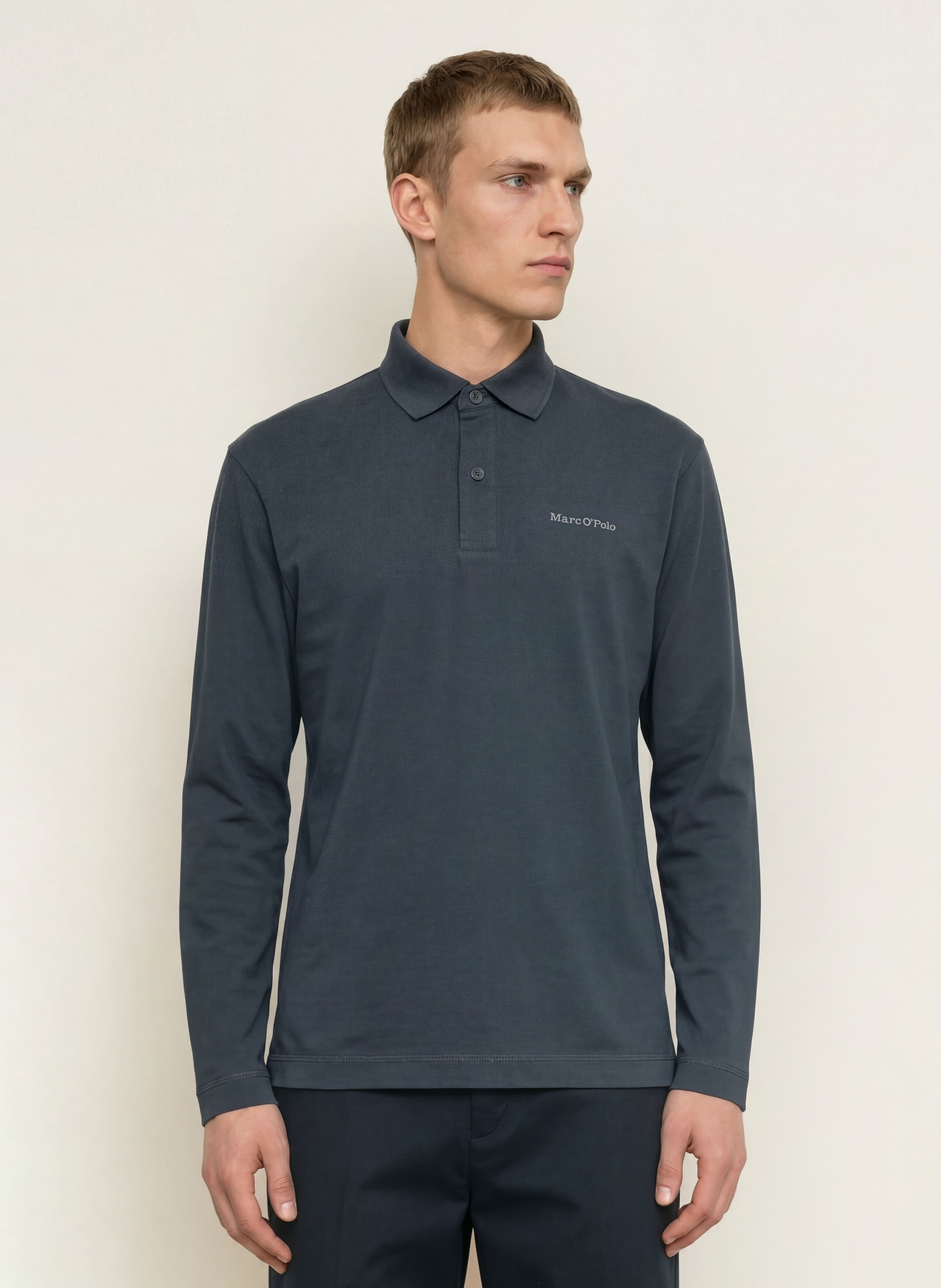 Marc O'Polo Jersey-Poloshirt Relaxed Fit: BLAUGRAU