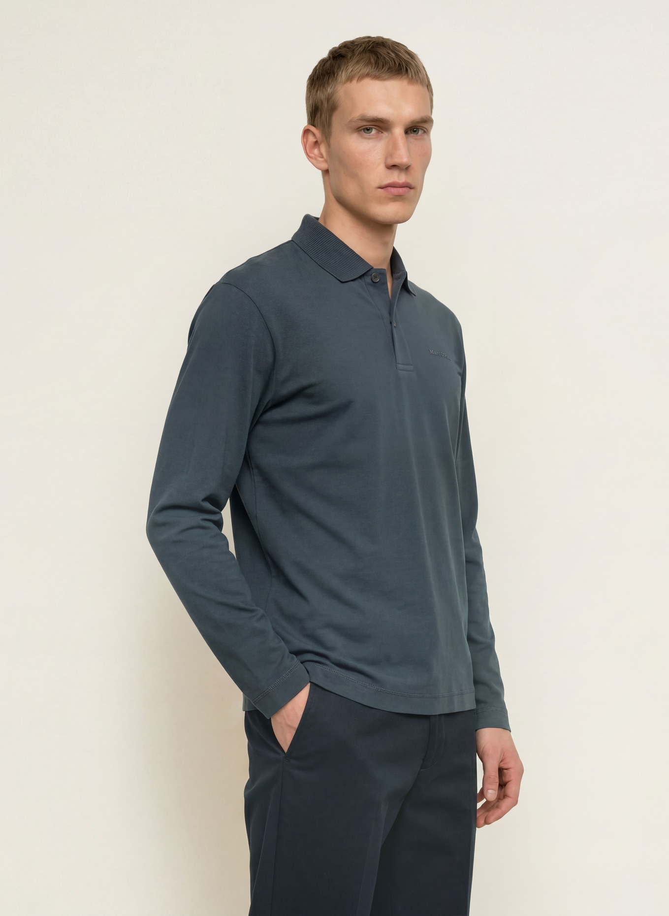 Marc O'Polo Jersey-Poloshirt Relaxed Fit: BLAUGRAU