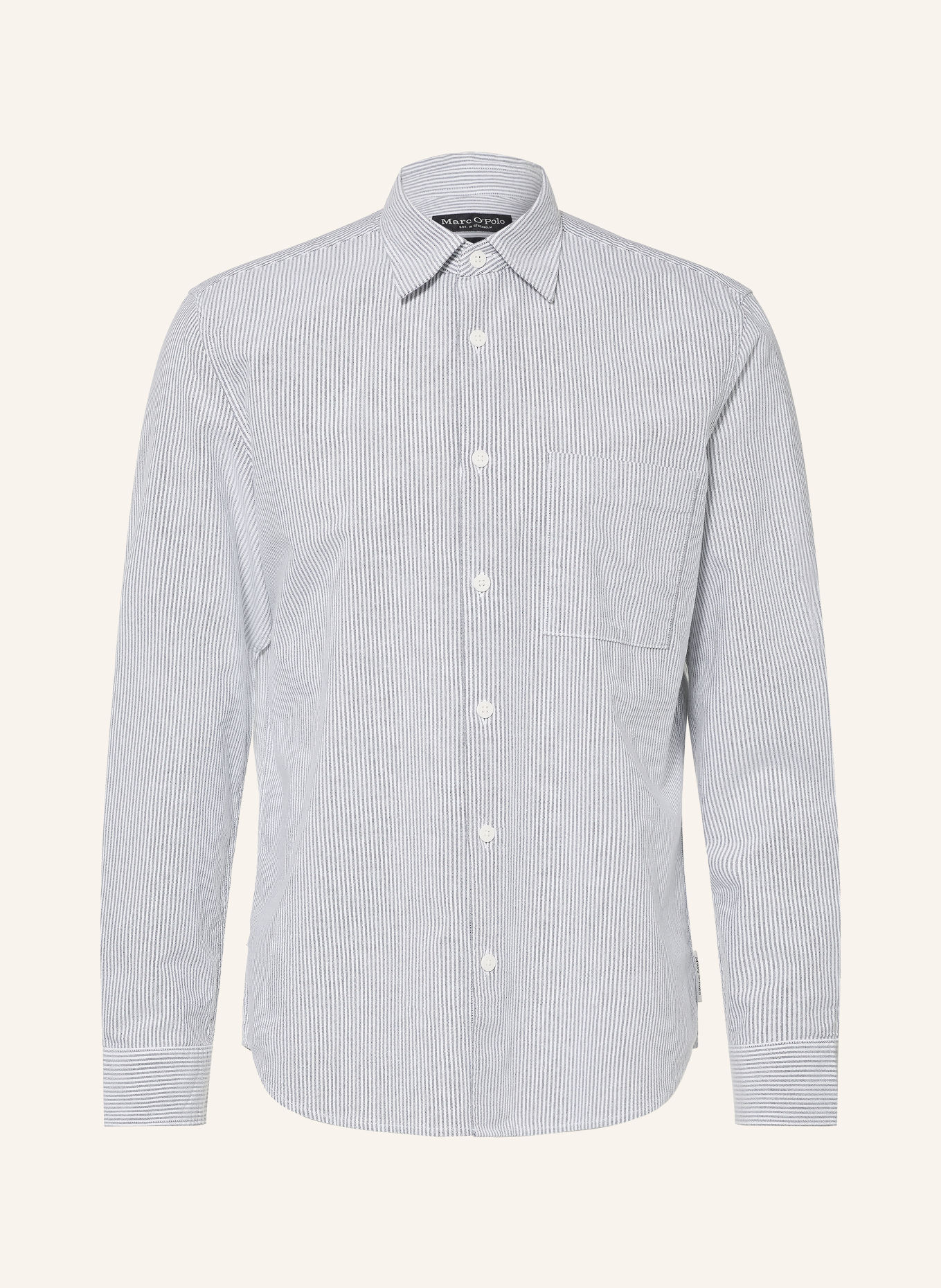 Marc O'Polo Hemd Regular Fit: BLAUGRAU / WEISS
