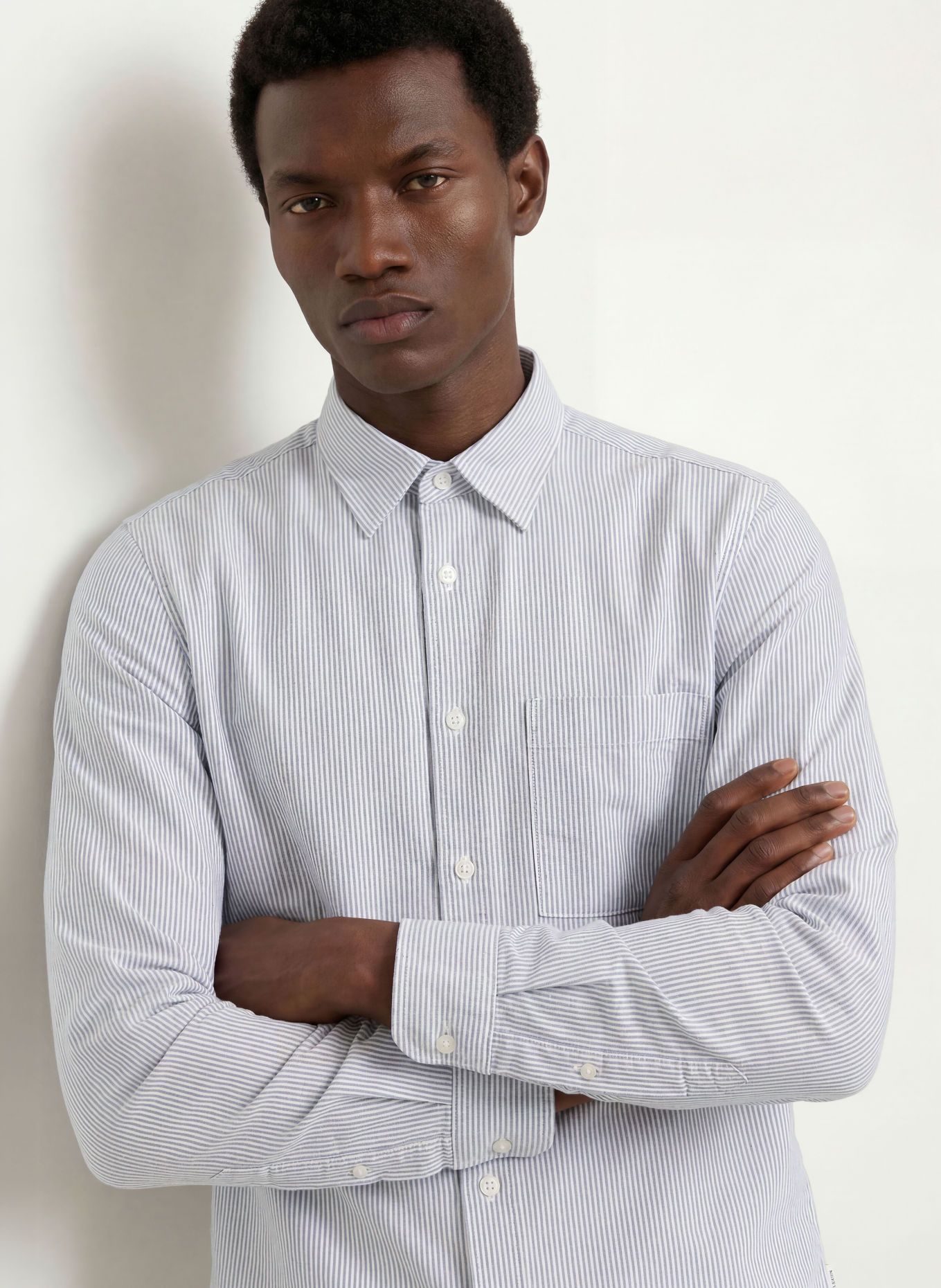 Marc O'Polo Hemd Regular Fit: BLAUGRAU / WEISS