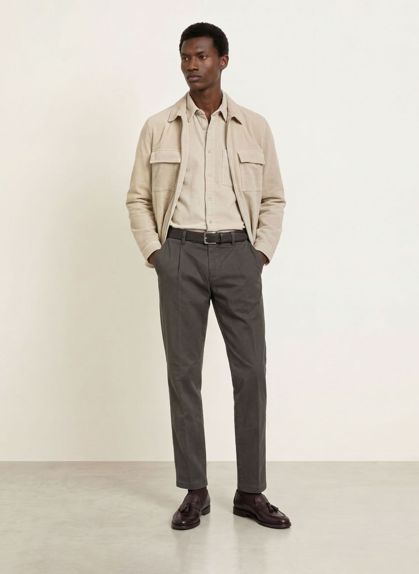 Marc O'Polo Overjakke i fløjl: BEIGE