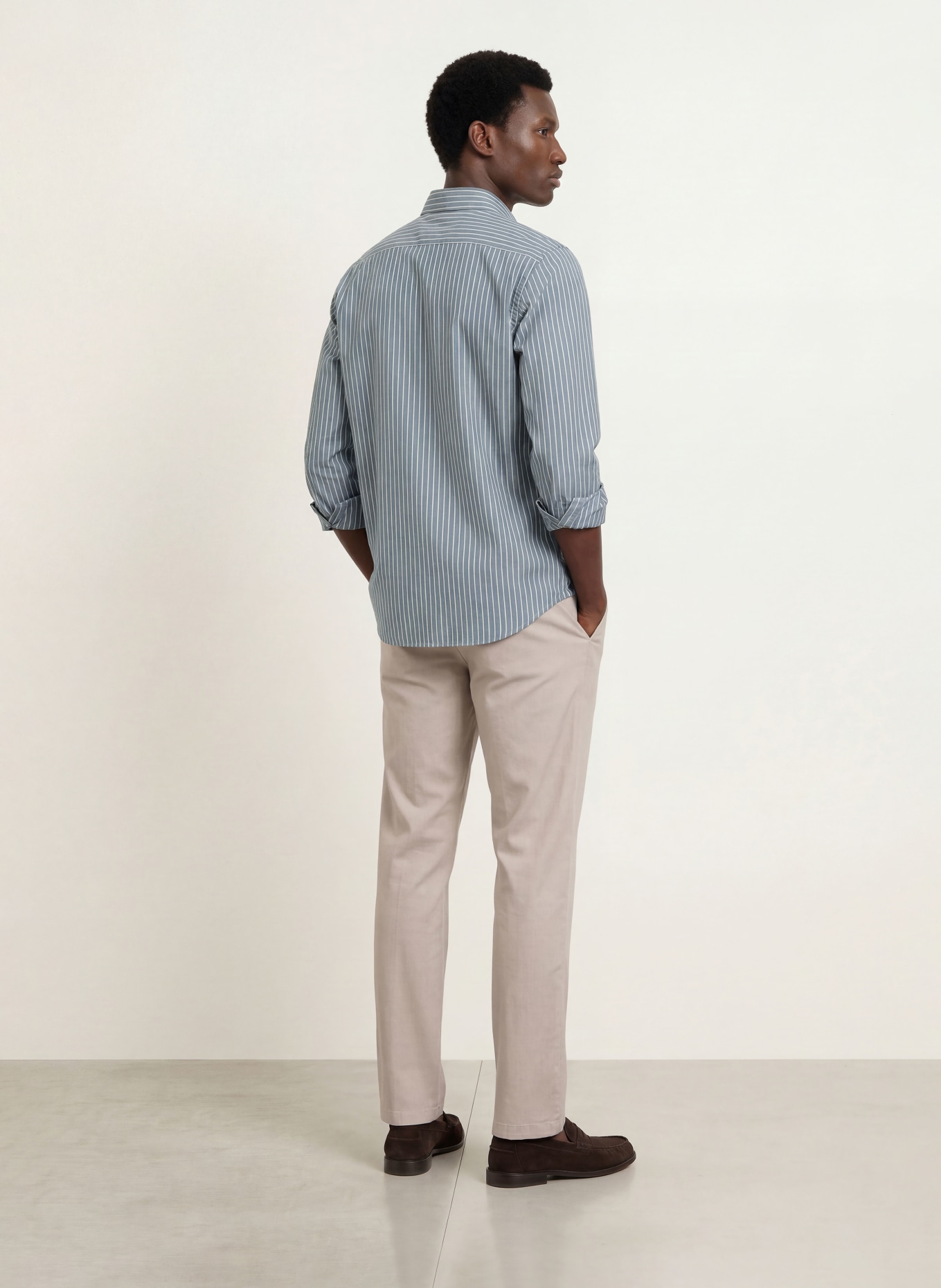 Marc O'Polo Chemise coupe classique: BLEU GRIS / GRIS CLAIR / NOIR