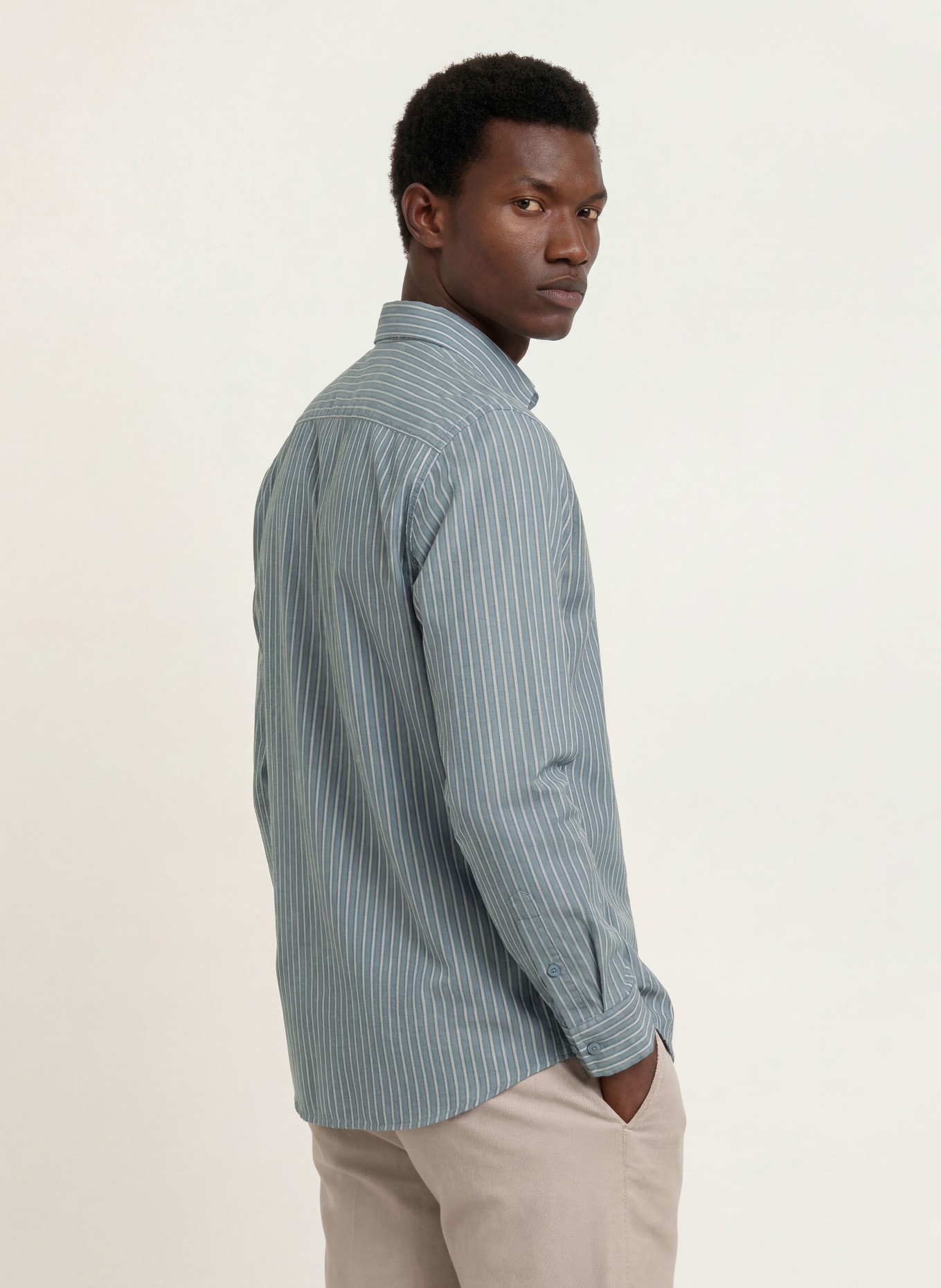 Marc O'Polo Chemise coupe classique: BLEU GRIS / GRIS CLAIR / NOIR
