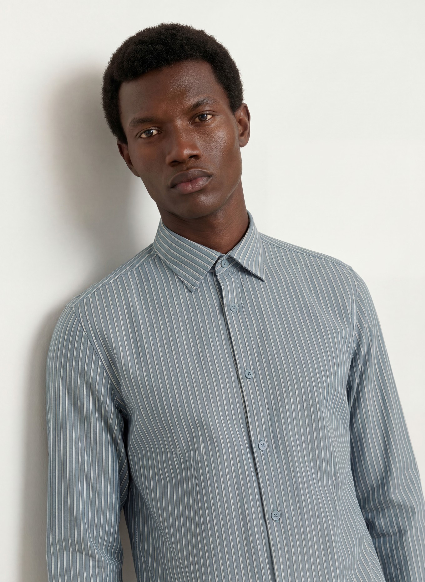 Marc O'Polo Chemise coupe classique: BLEU GRIS / GRIS CLAIR / NOIR
