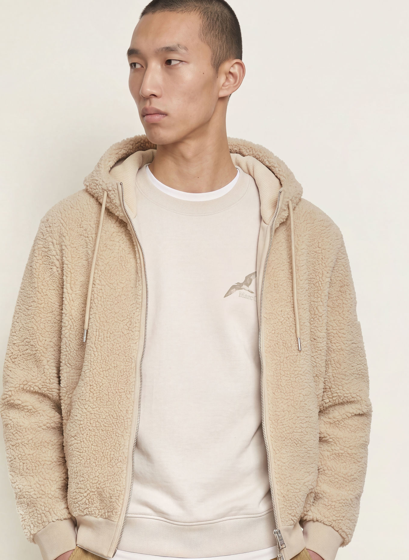 Marc O'Polo Teddyfell-Jacke: BEIGE