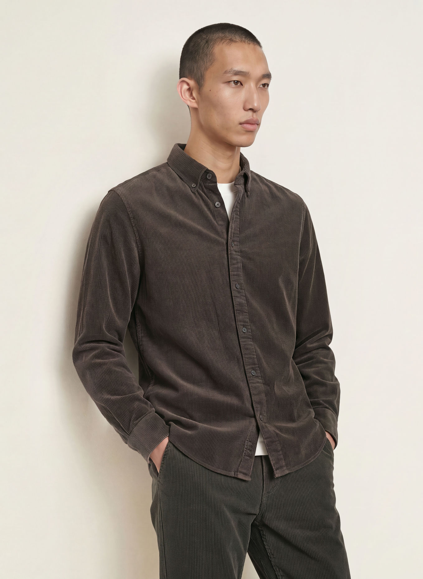 Marc O'Polo Corduroy Shirt, Regular Fit: TAUPE