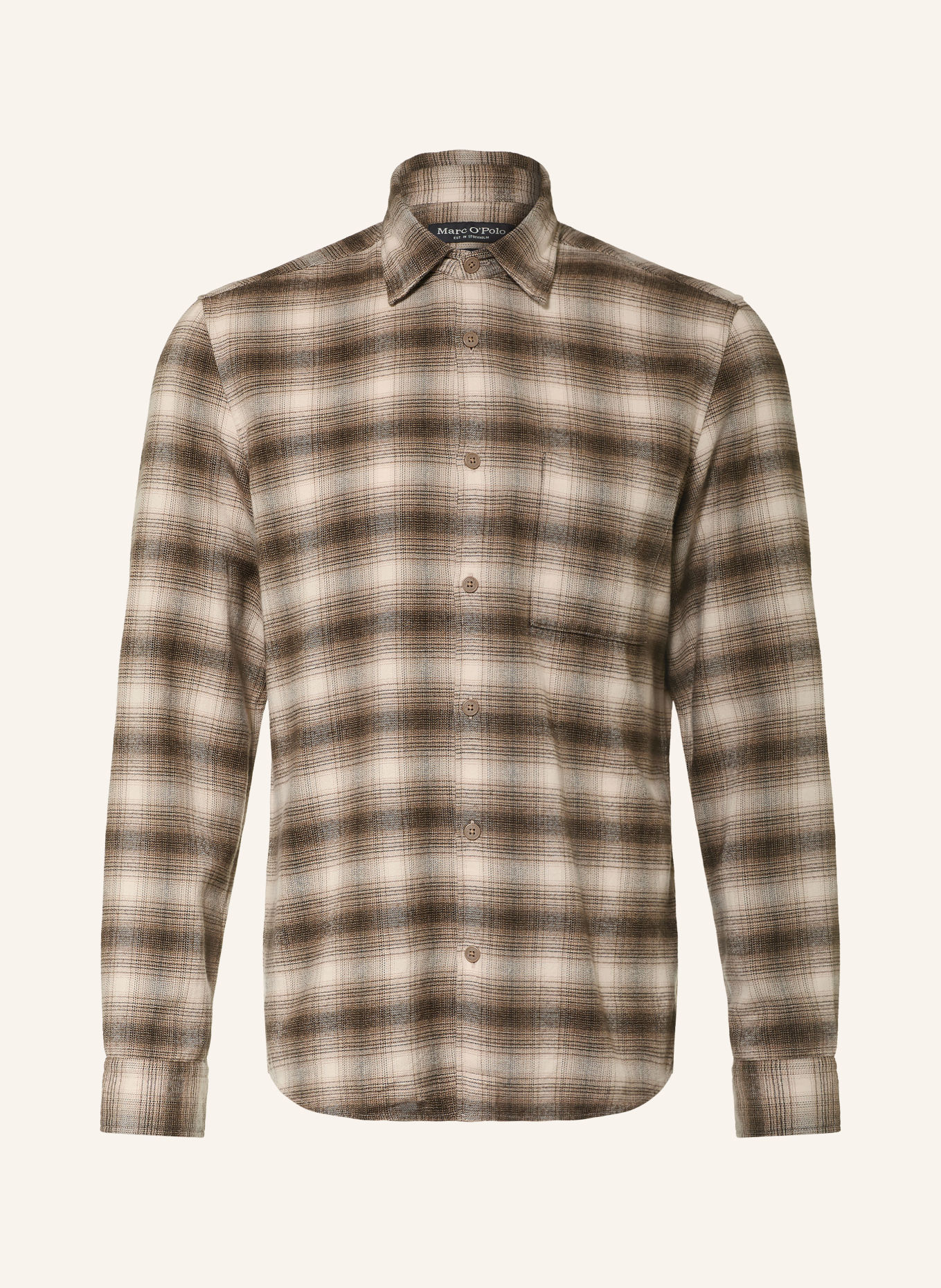 Marc O'Polo Flanellhemd Regular Fit: BRAUN / BEIGE