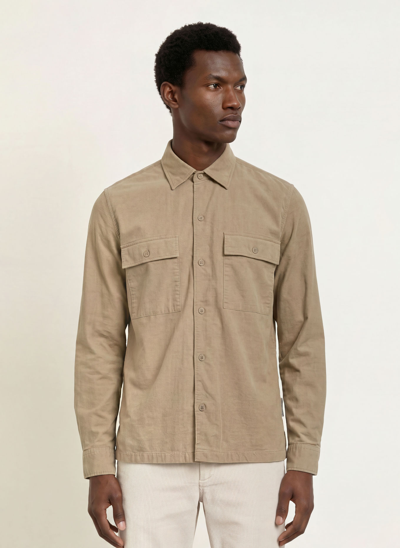 Marc O'Polo Overshirt i fløjl: BEIGE