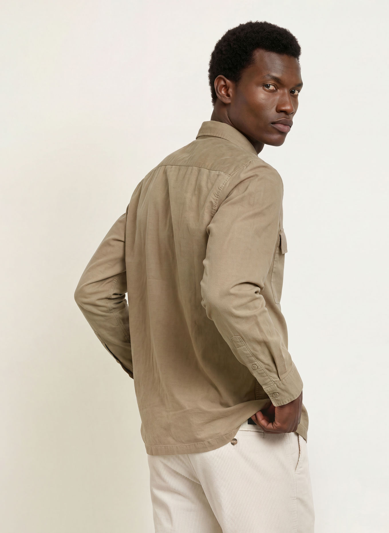 Marc O'Polo Overshirt i fløjl: BEIGE