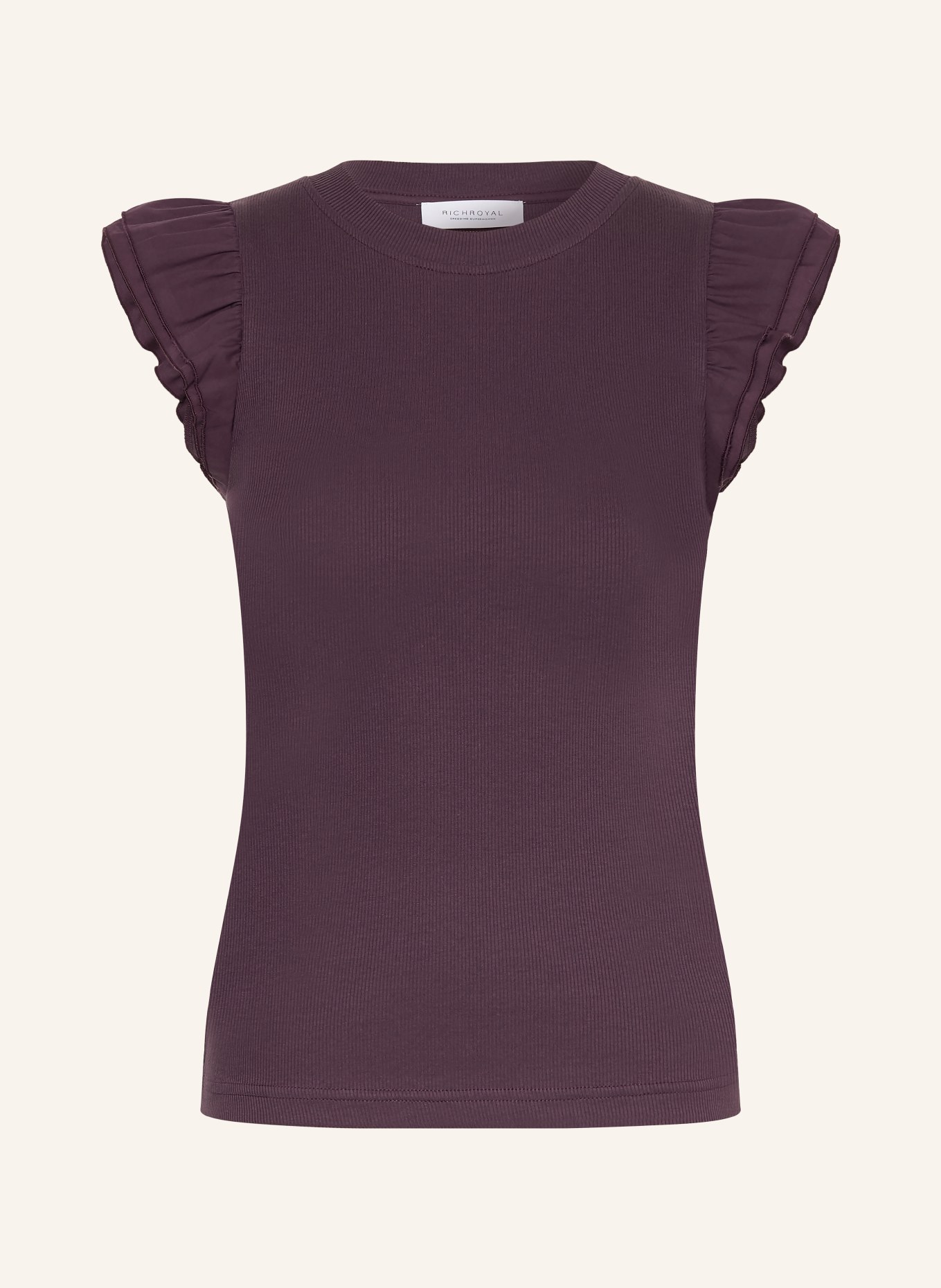 Rich & Royal Top à volants: LILAS FONCÉ
