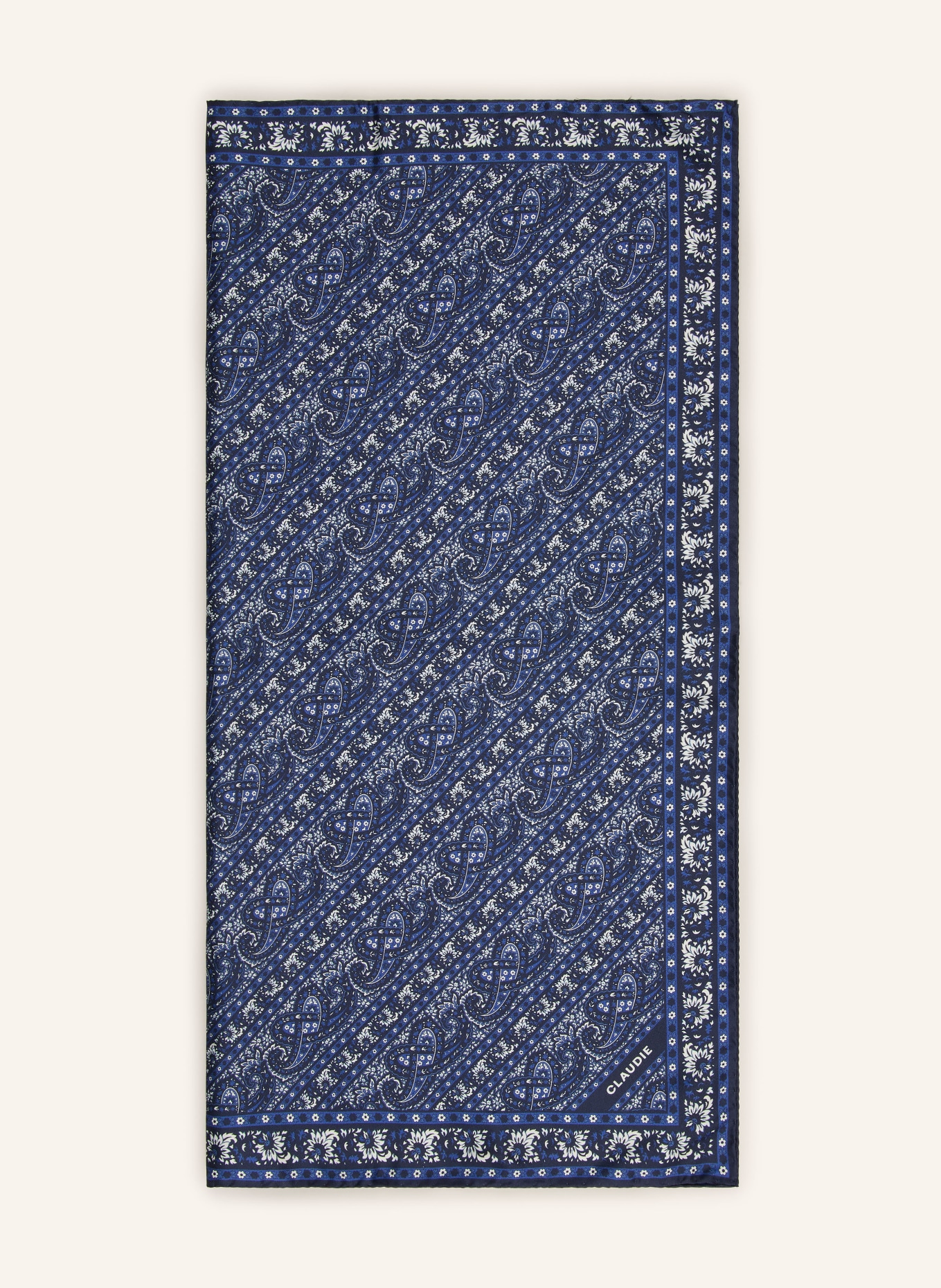 CLAUDIE PIERLOT Seidentuch: BLAU / CREME / DUNKELBLAU
