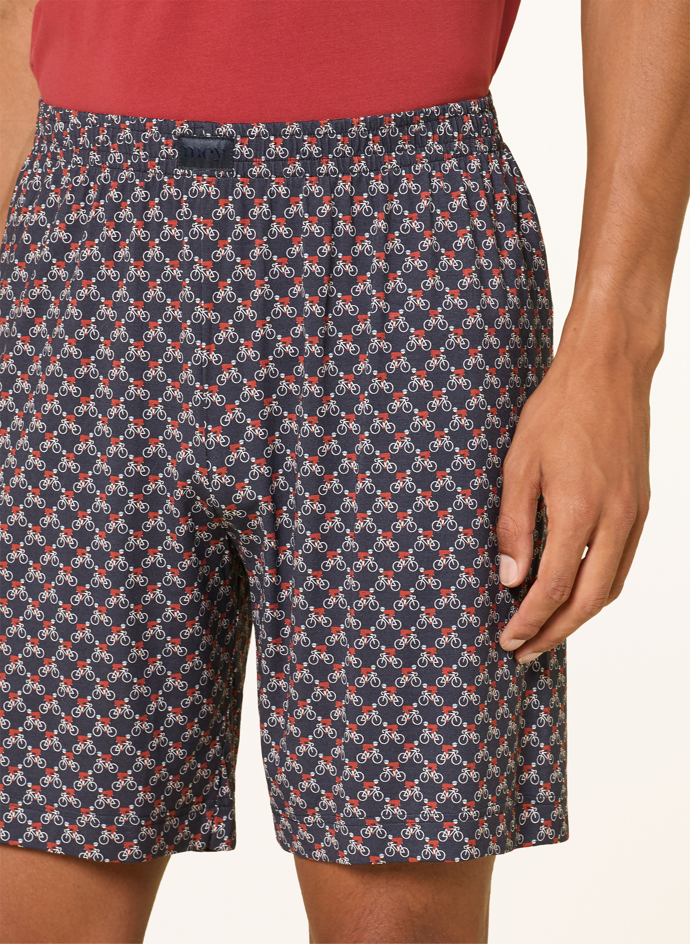 mey Schlafshorts Serie BIKE RUSH: DUNKELBLAU / DUNKELROT / WEISS