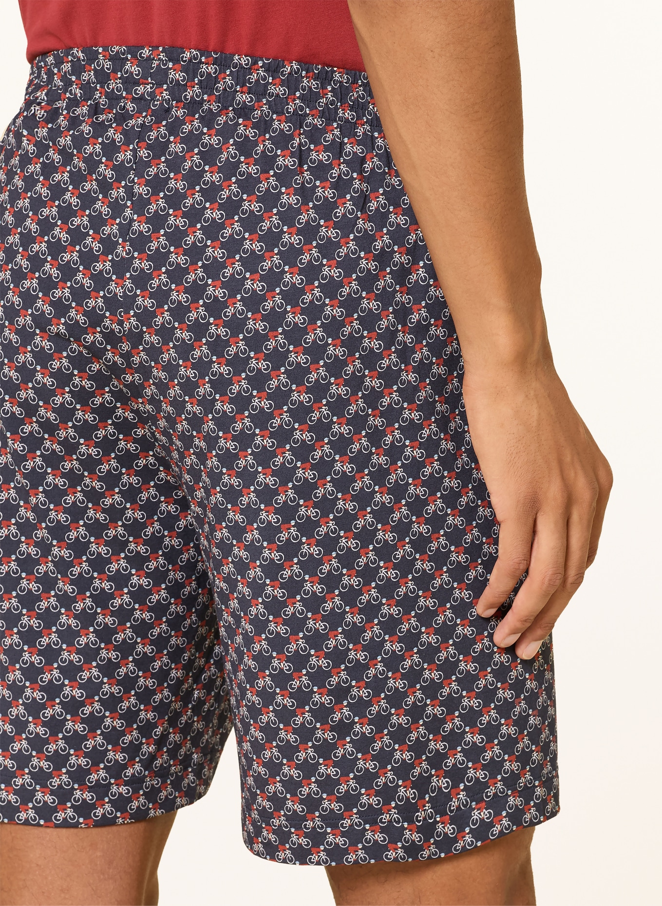 mey Schlafshorts Serie BIKE RUSH: DUNKELBLAU / DUNKELROT / WEISS