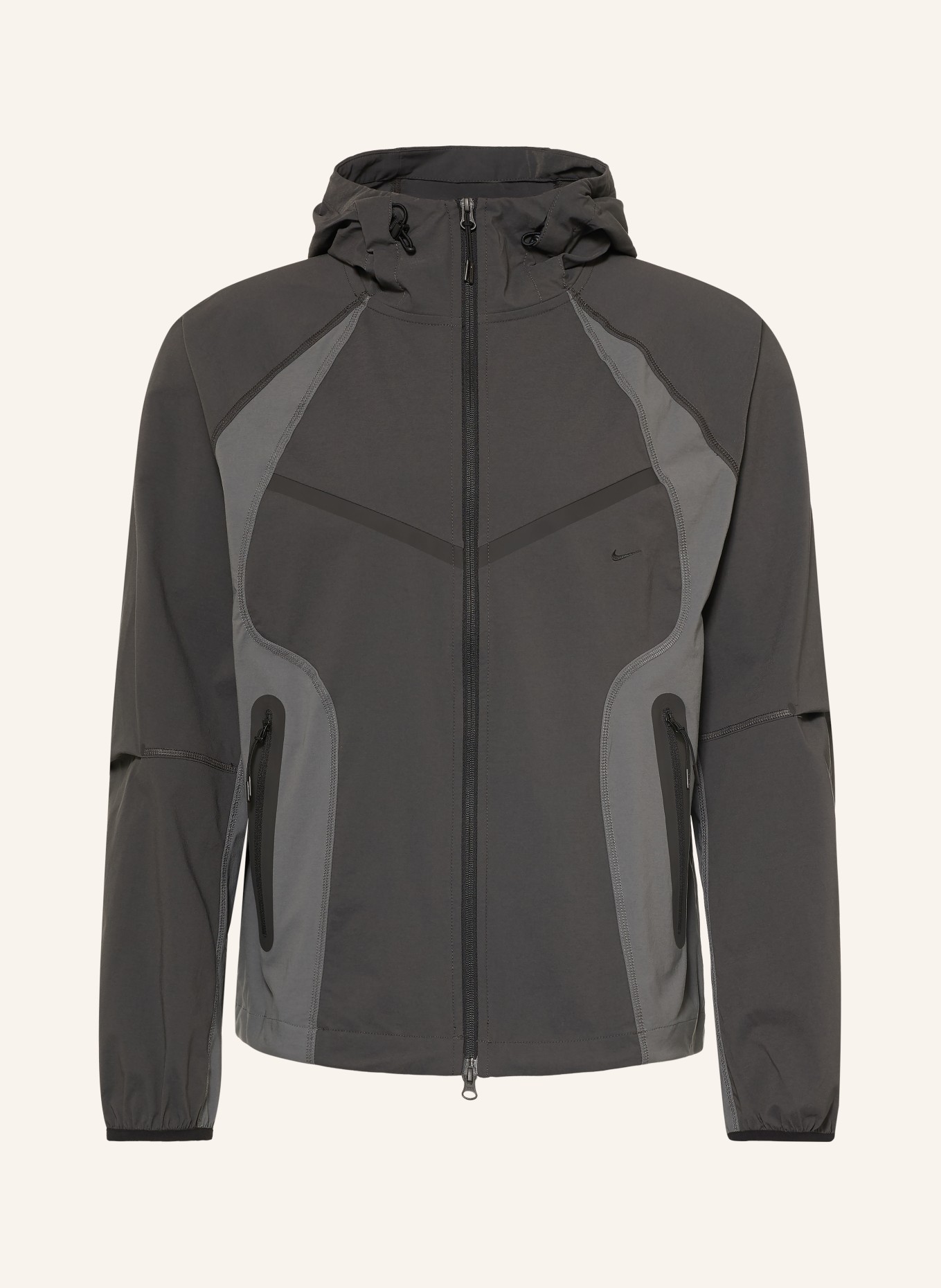 Nike Bunda na trénink TECH: TMAVĚ ŠEDÁ / SVĚTLE ŠEDÁ / ČERNÁ