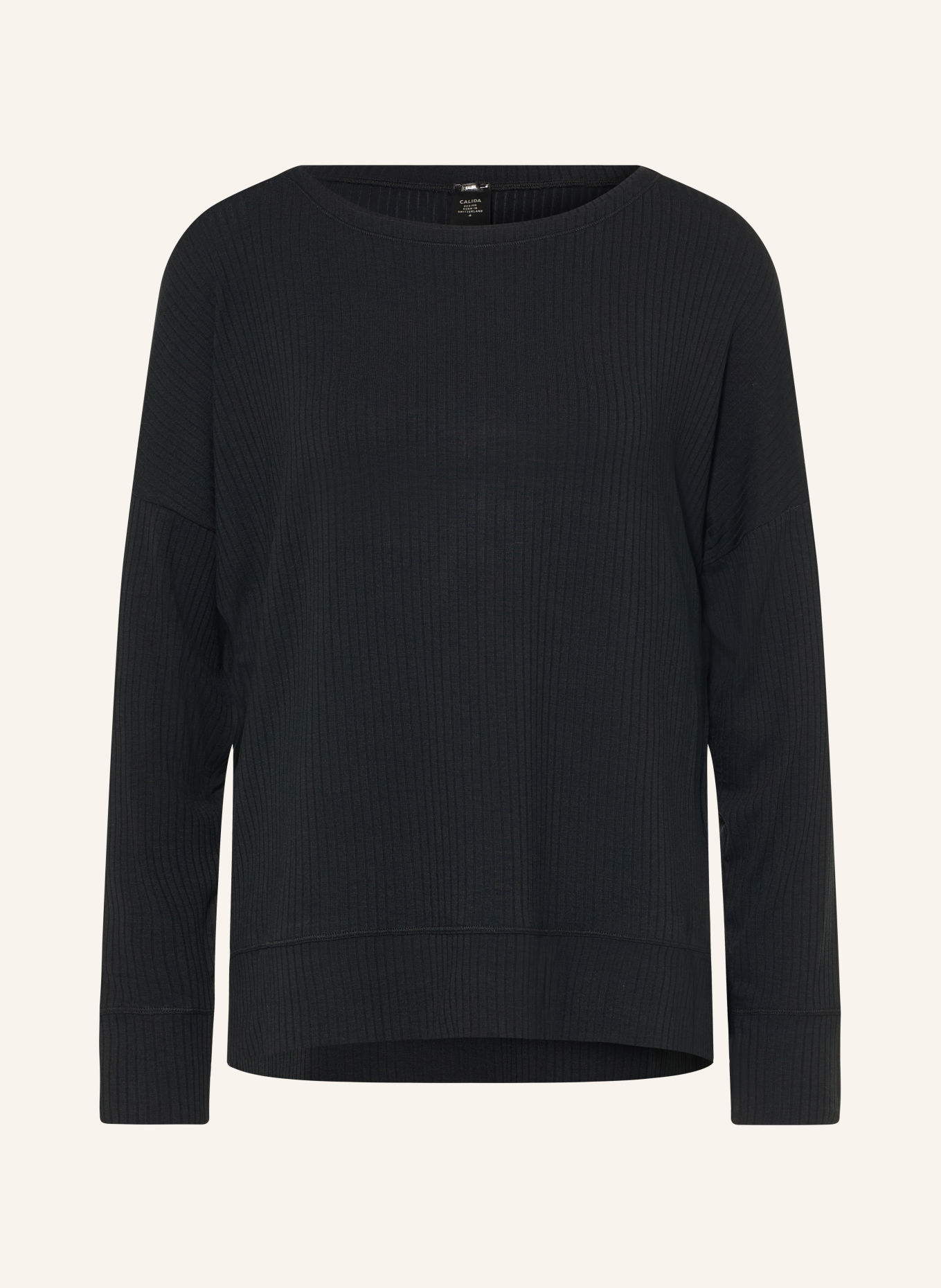 CALIDA Schlafsirt FEMININE LOUNGE: SCHWARZ