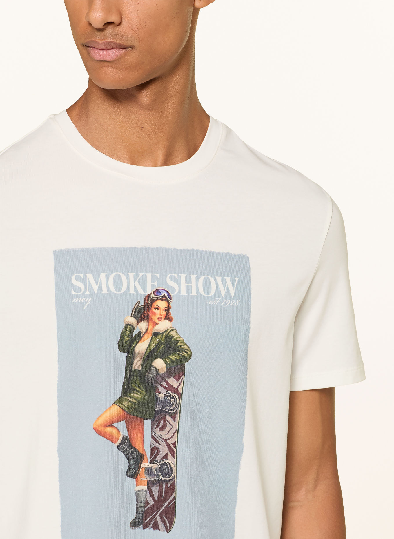 mey Seria koszulek do spania SMOKE SHOW: BIAŁY / SZARONIEBIESKI / OLIWKOWY