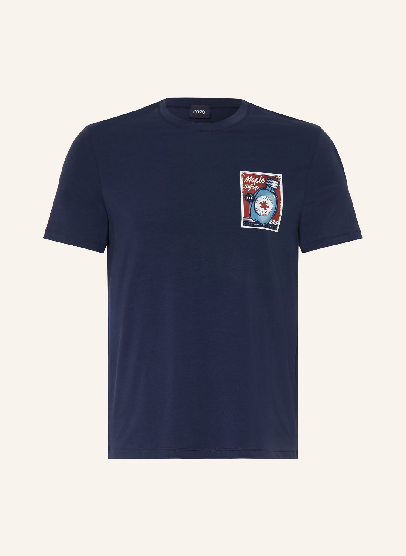 mey Schlafshirt Serie PANCAKE PROOF: DUNKELBLAU / BRAUN / WEISS