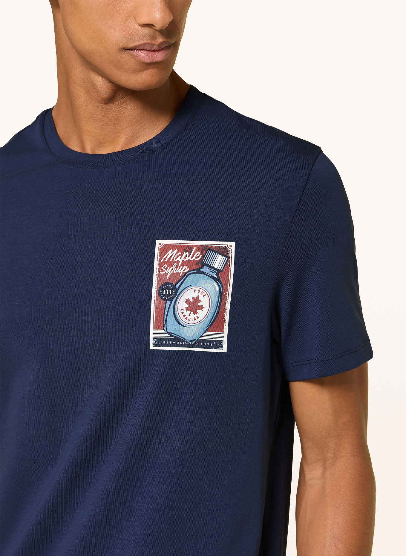 mey Schlafshirt Serie PANCAKE PROOF: DUNKELBLAU / BRAUN / WEISS