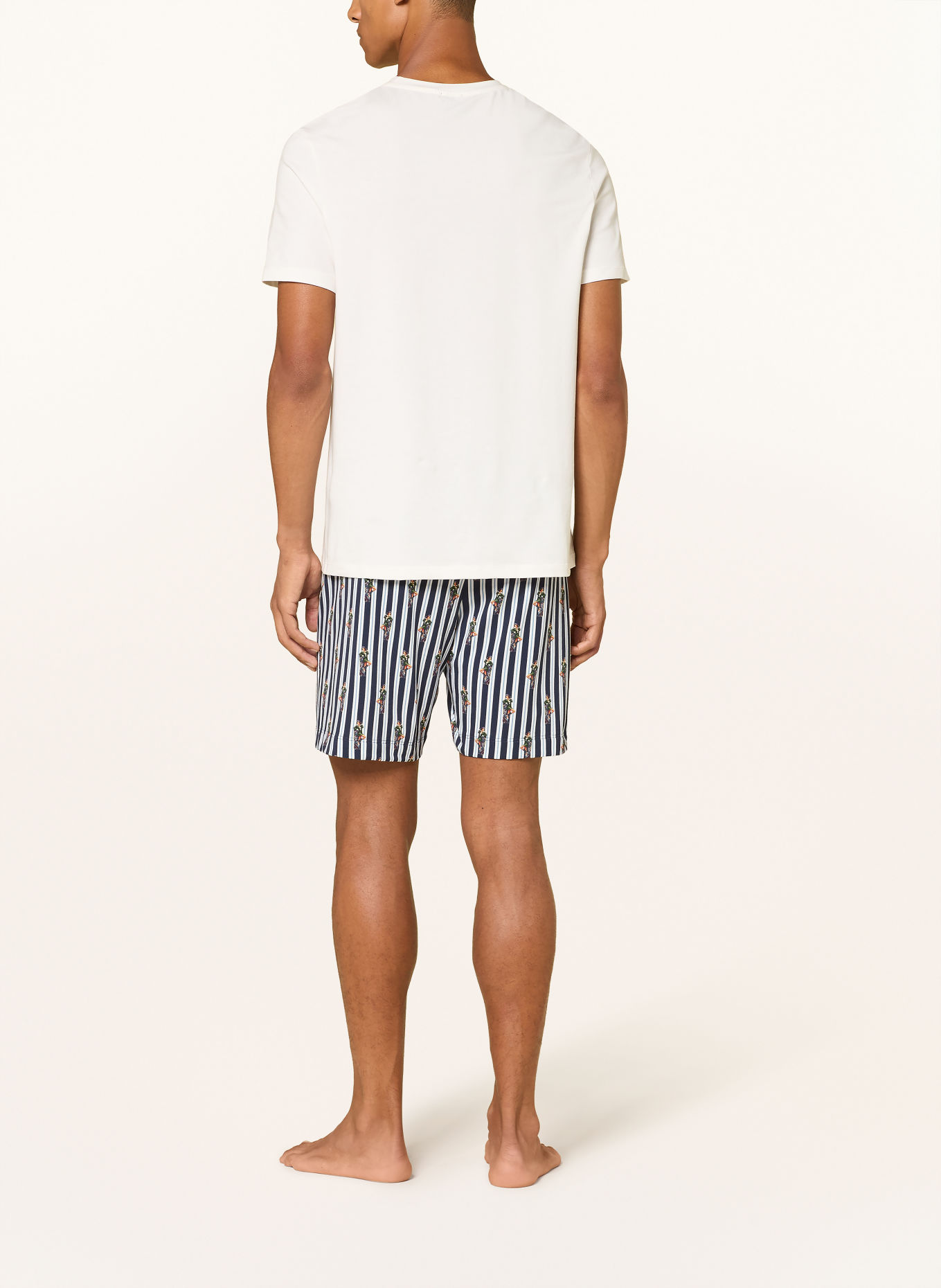 mey Schlafshorts Serie SMOKE SHOW: DUNKELBLAU / PETROL / WEISS
