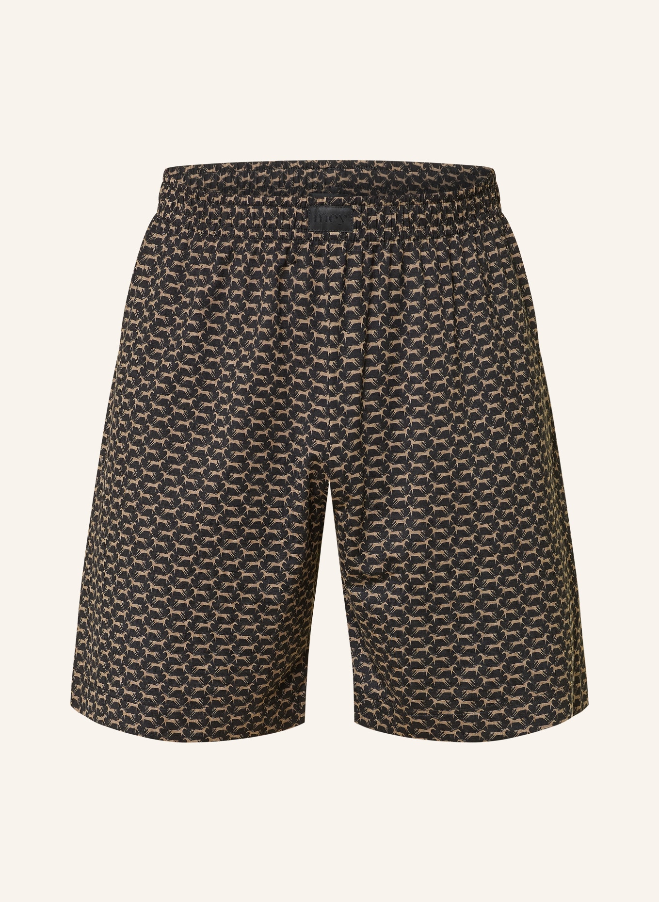 mey Short de pyjama de la gamme GALLOP CLUB: NOIR / KAKI
