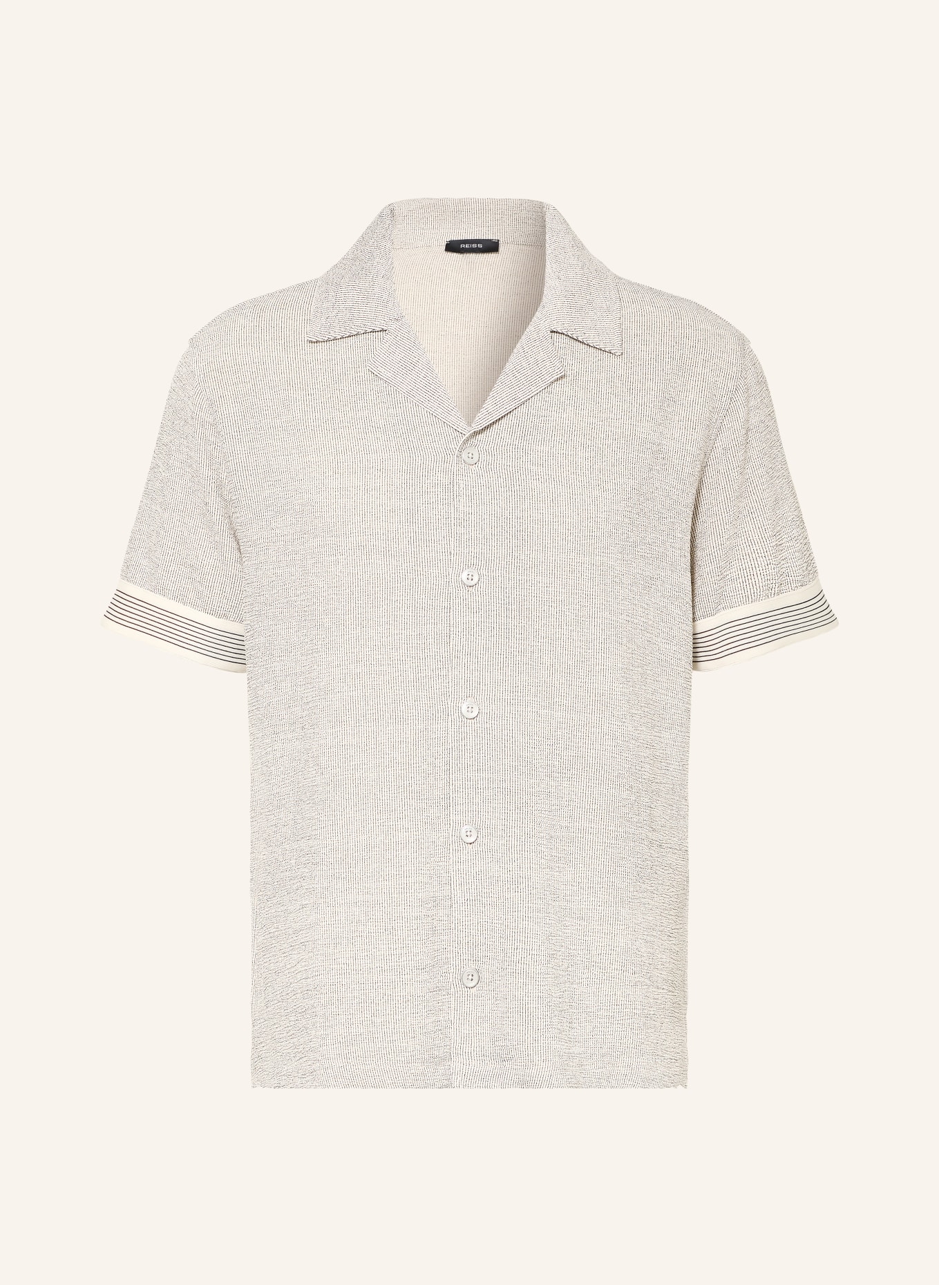 REISS DORNIE Comfort Fit Resort Shirt: WHITE / BLACK