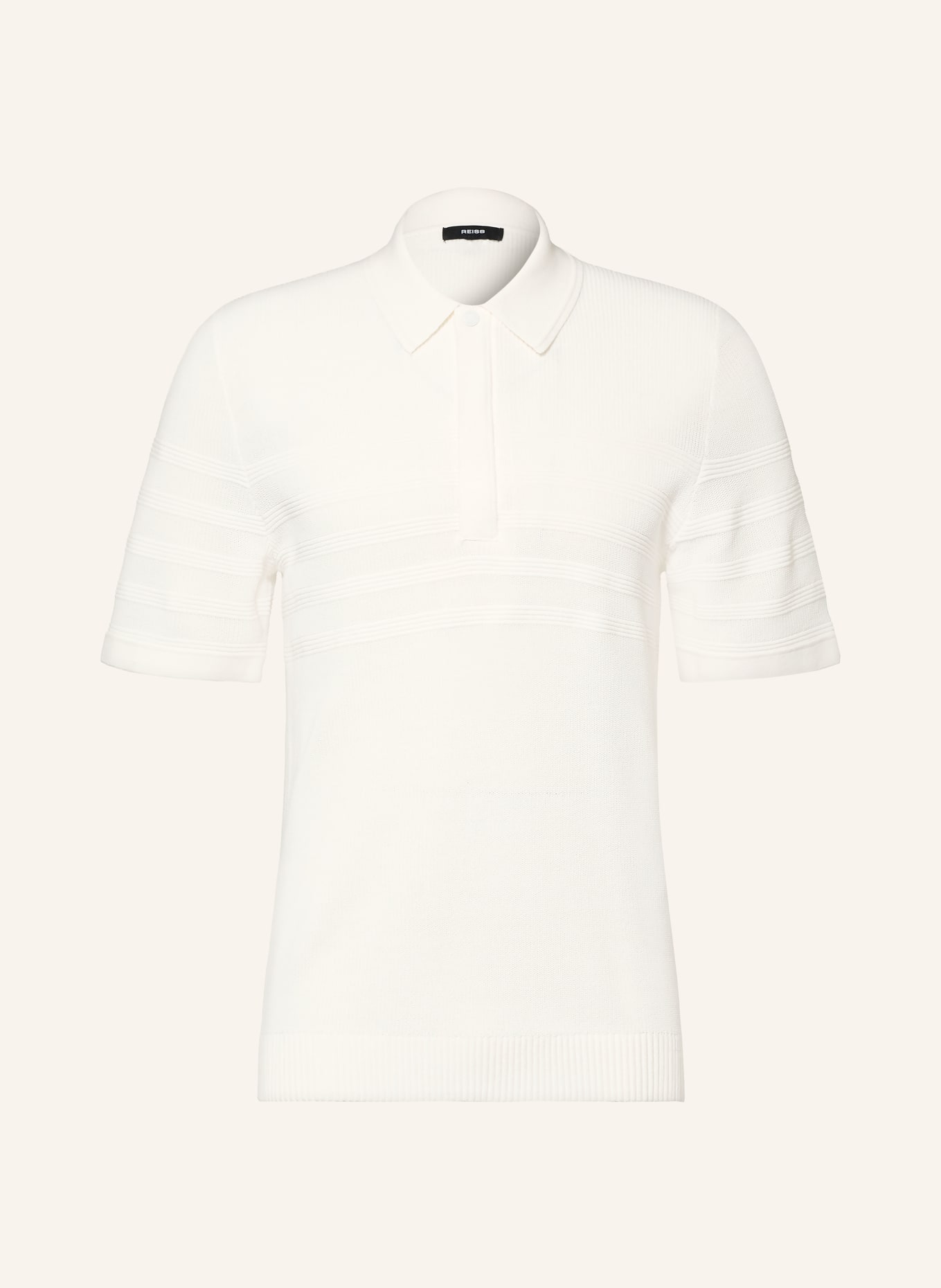 REISS Strick-Poloshirt FALKLANDS: WEISS