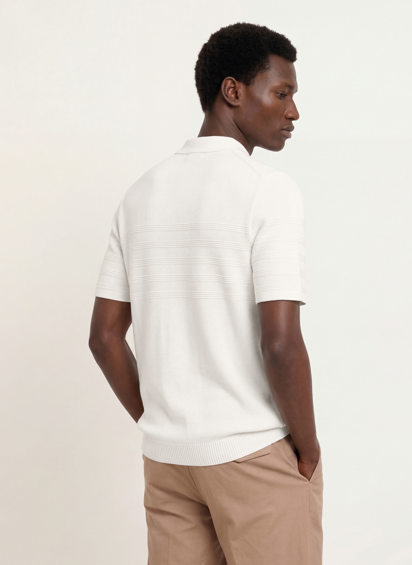 REISS Strick-Poloshirt FALKLANDS: WEISS