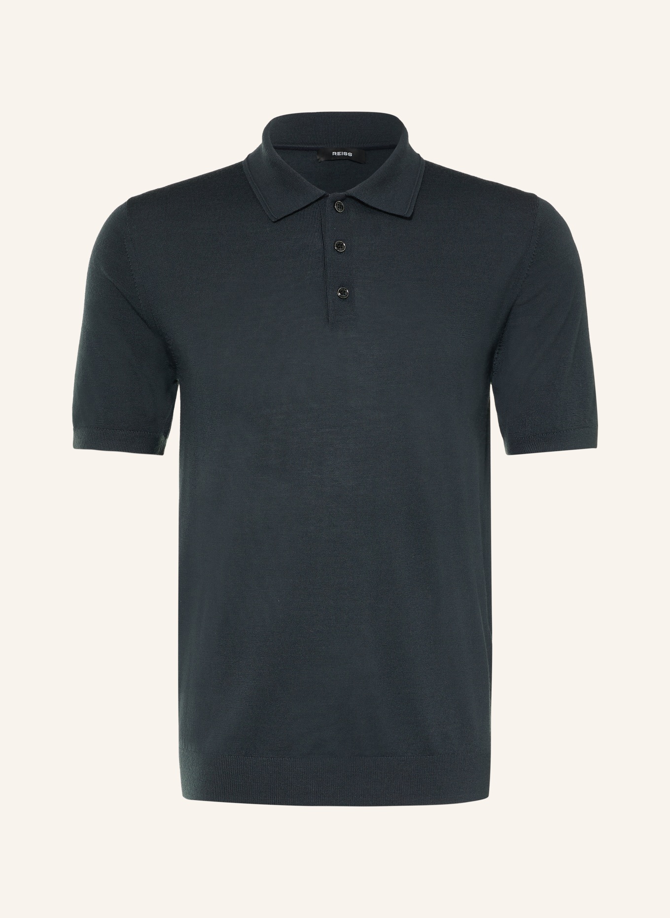 REISS Strick-Poloshirt MANOR: DUNKELGRAU