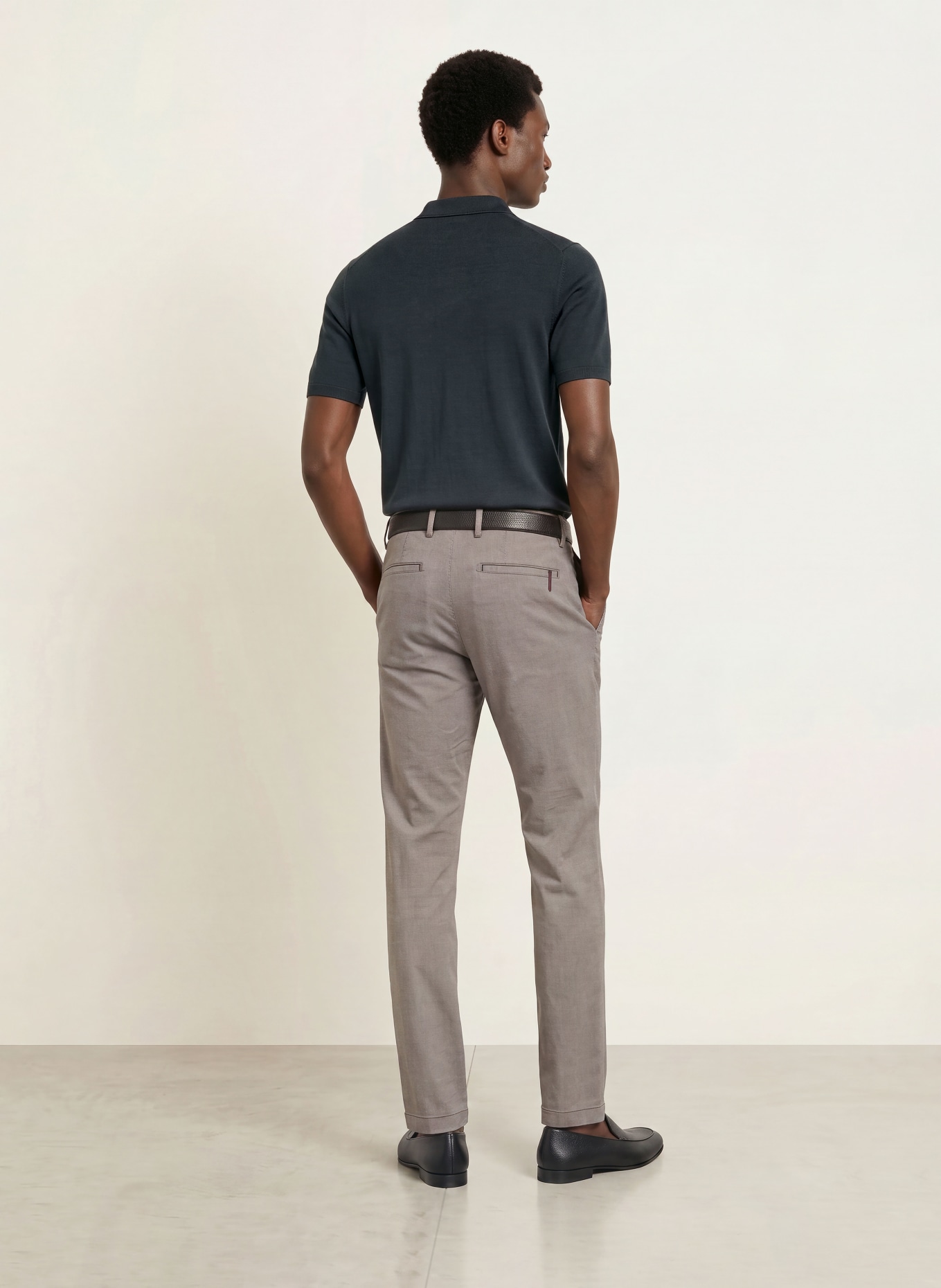 REISS Strick-Poloshirt MANOR: DUNKELGRAU