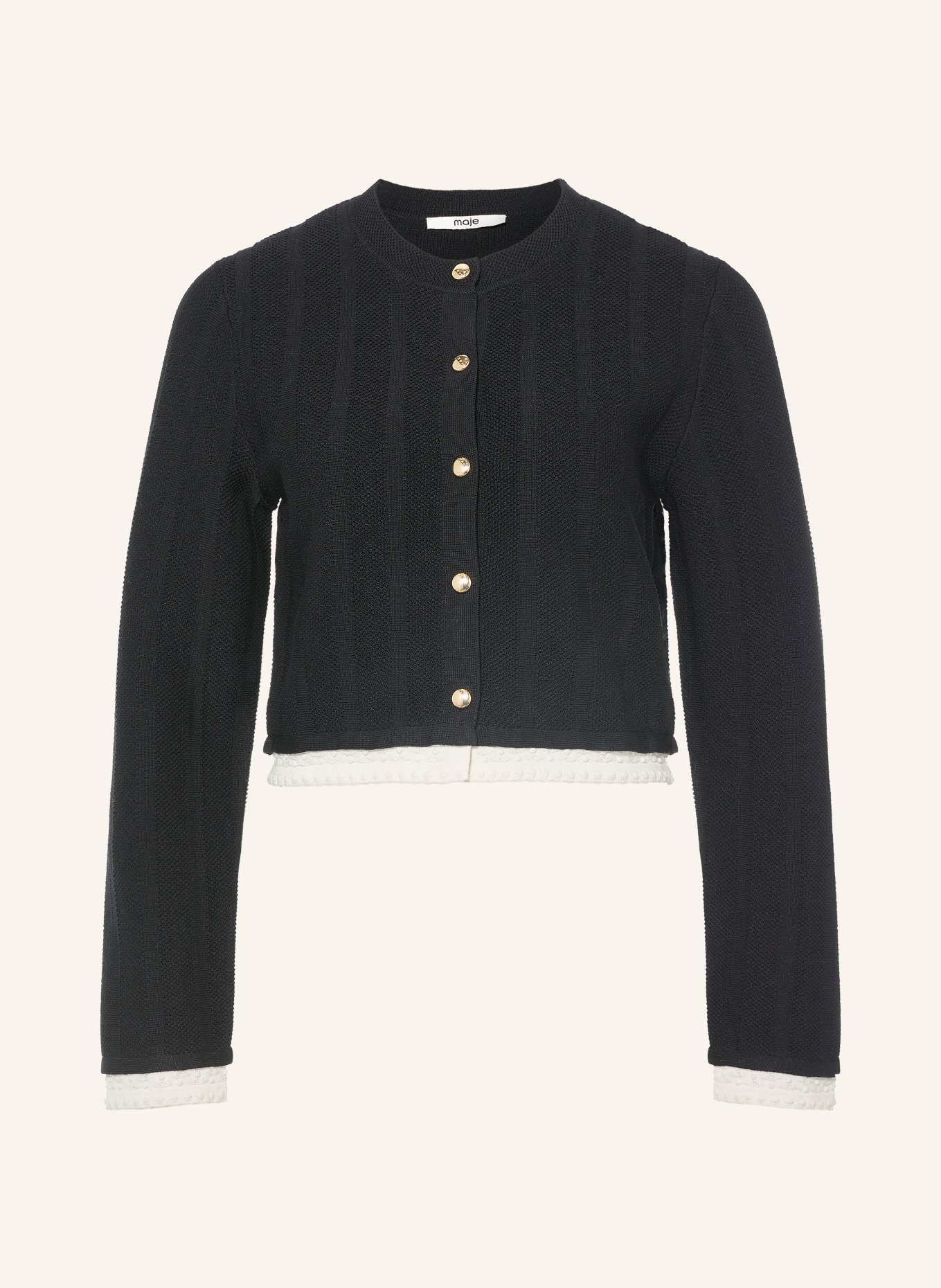 maje Strickjacke: SCHWARZ / WEISS