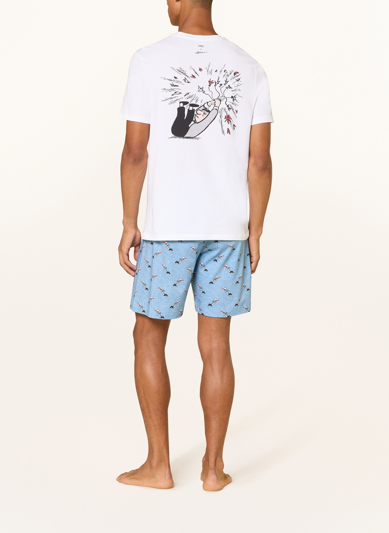 mey Pyjamashirt-serie mey × LORIOT: WIT / ROOD / ZWART
