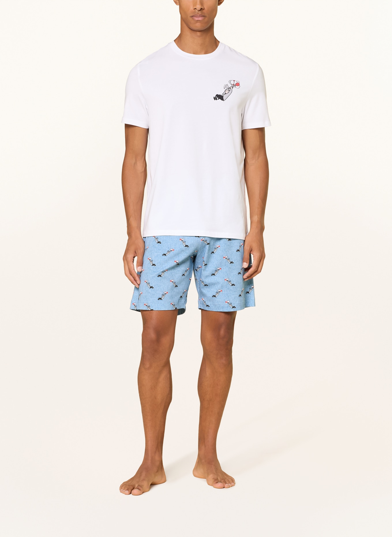 mey Pyjamashirt-serie mey × LORIOT: WIT / ROOD / ZWART