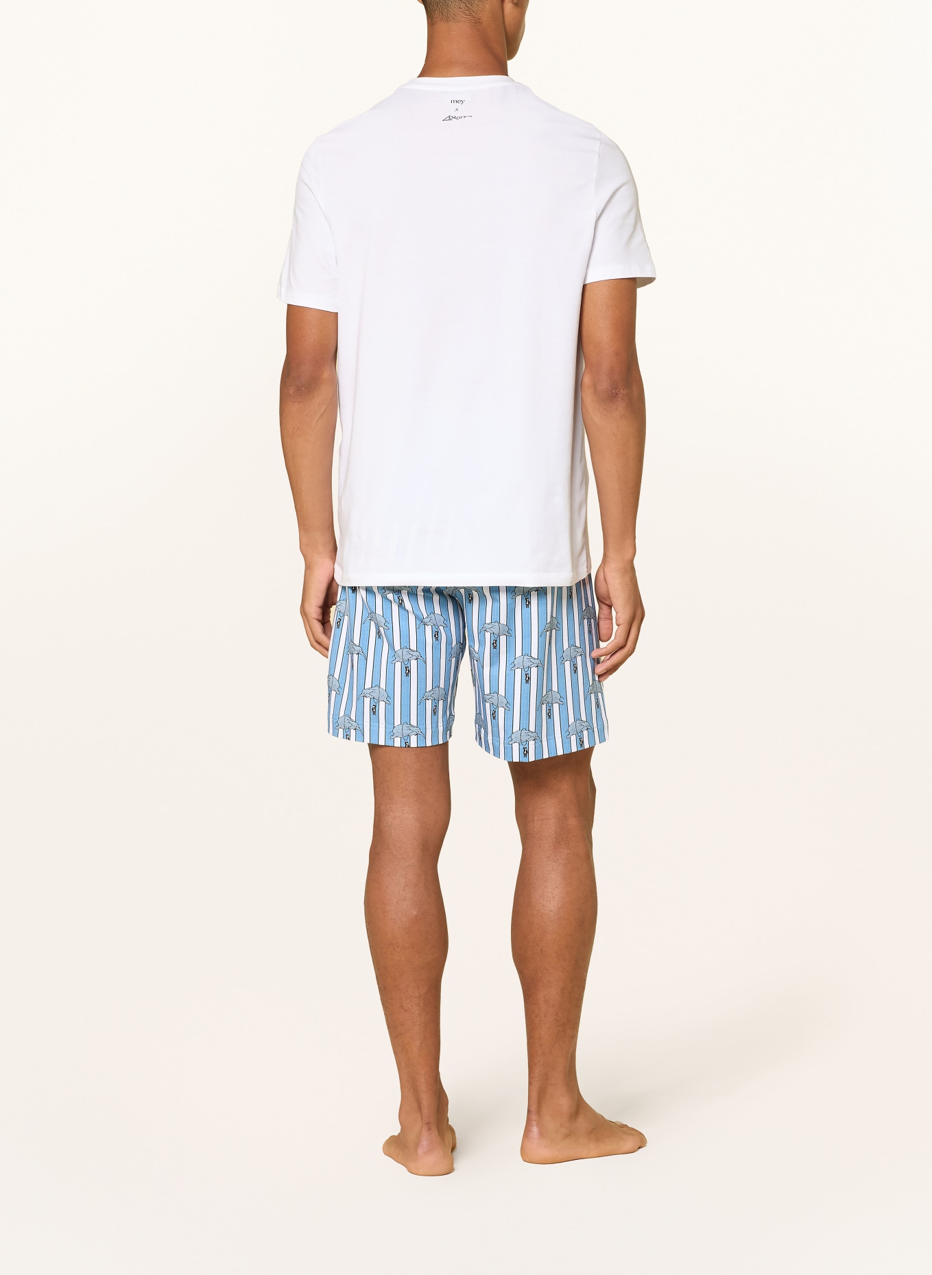 mey Pyjamashirt-serie mey × LORIOT: WIT / BEIGE / GRIJS