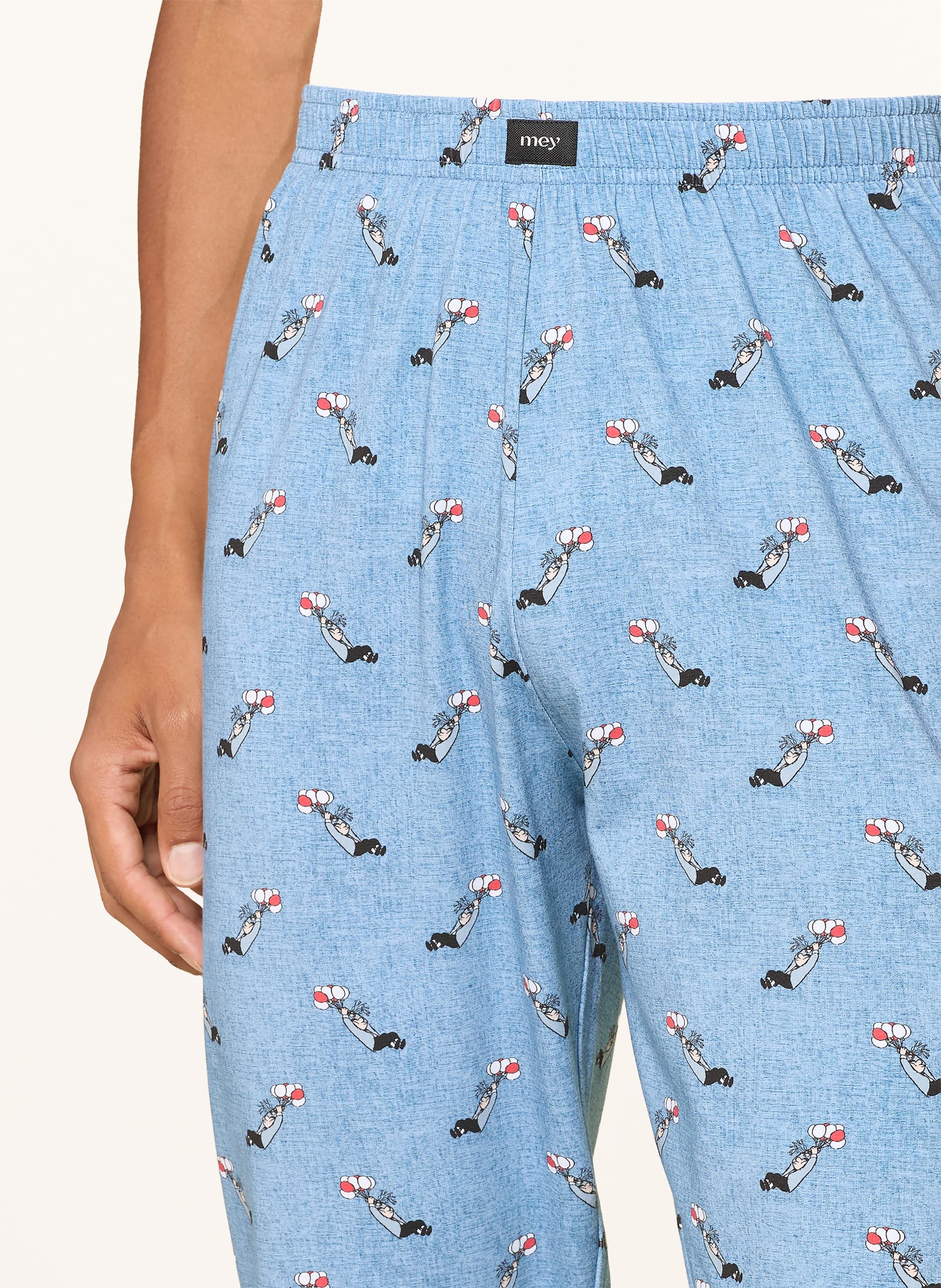 mey Pyjamabroeken uit de serie mey × LORIOT: LICHTBLAUW / ROOD / WIT