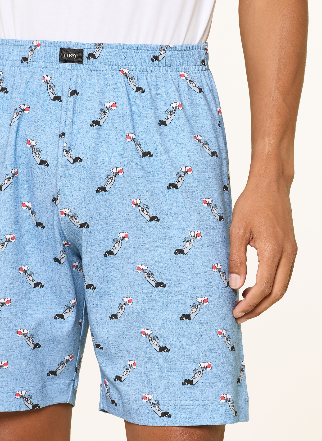 mey Pyjamashorts-serie mey × LORIOT: LICHTBLAUW / ROOD / WIT