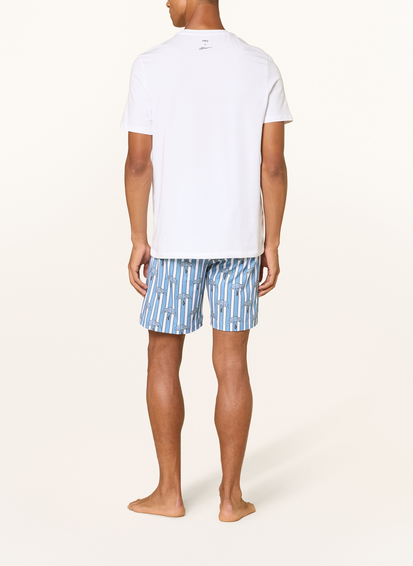 mey Pyjamashorts-serie mey × LORIOT: LICHTBLAUW / WIT / ZWART